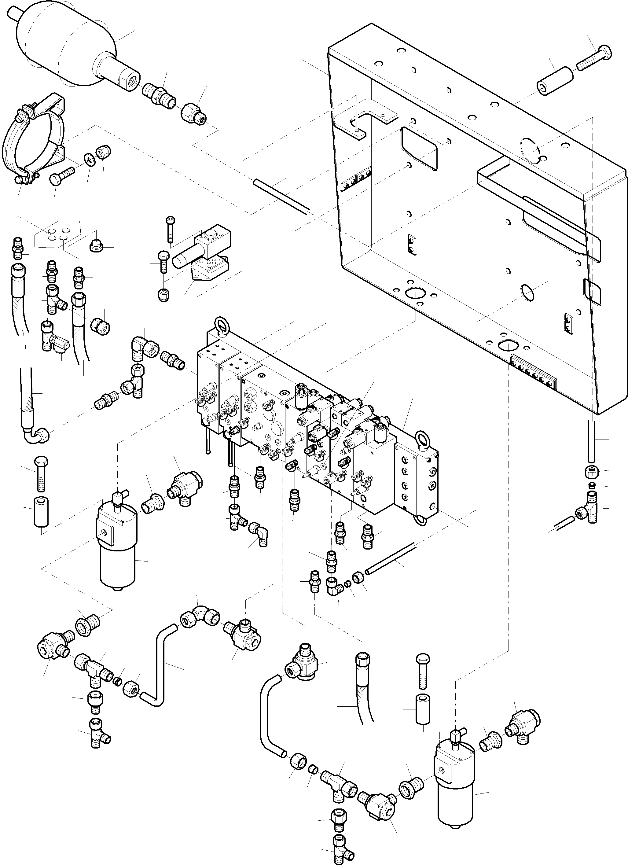 Komatsu parts book diagram for PC8000-6E S/N 12061: FILTER- AND CONTROL PLATE FRONT