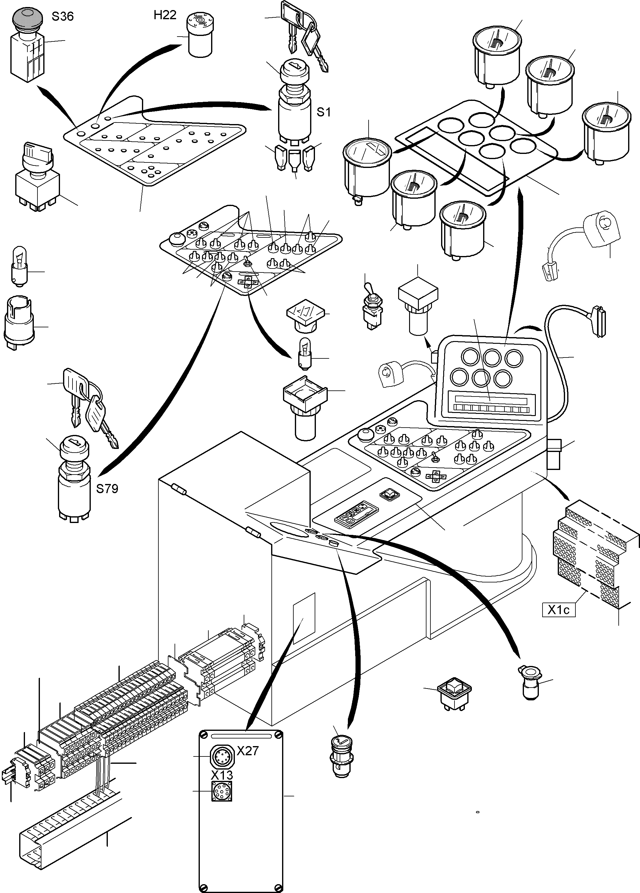 Komatsu parts book diagram for PC8000-6E S/N 12061: OPERATION PANEL