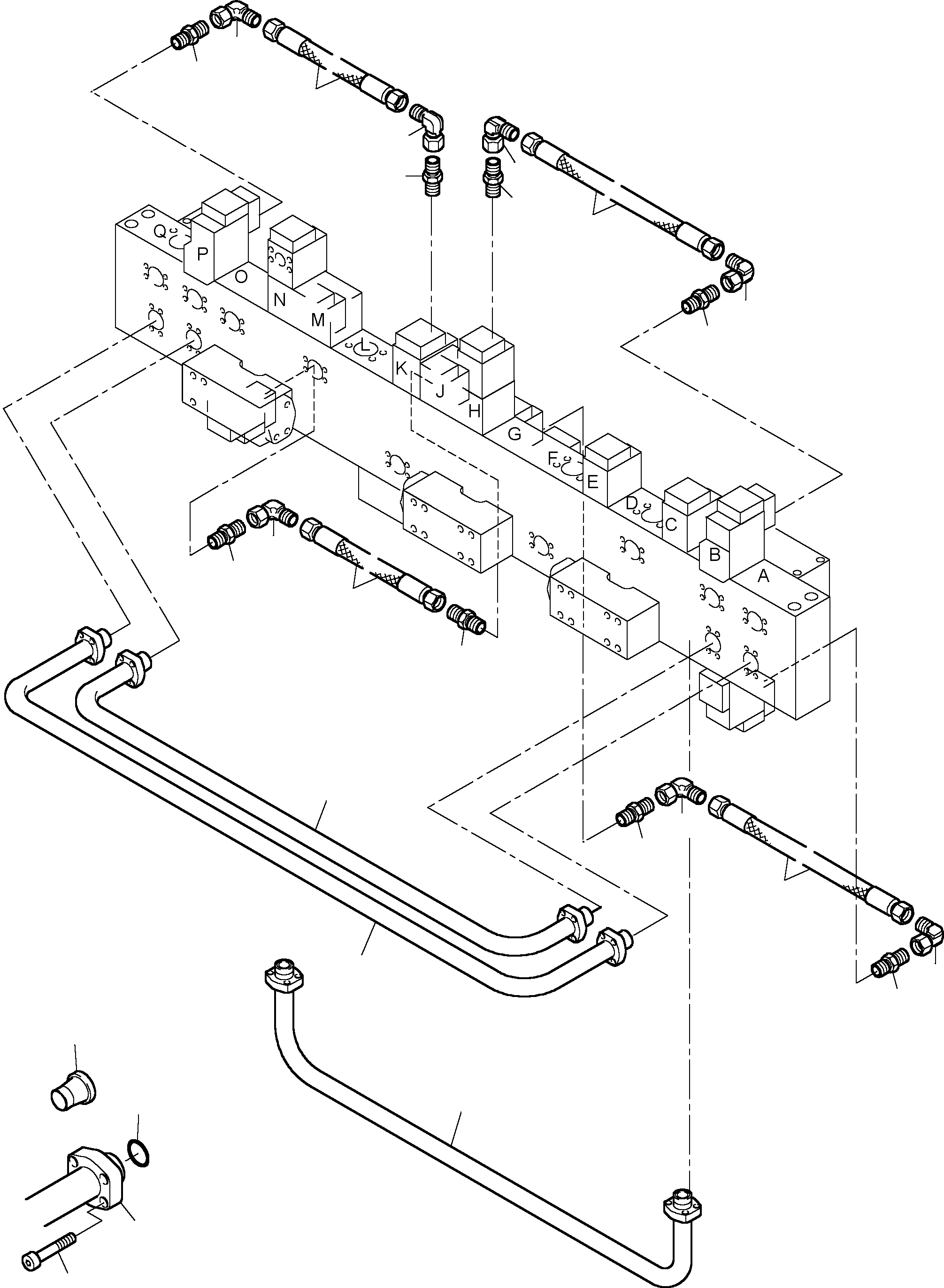 Komatsu parts book diagram for PC8000-6E S/N 12061: PIPING - MANIFOLD