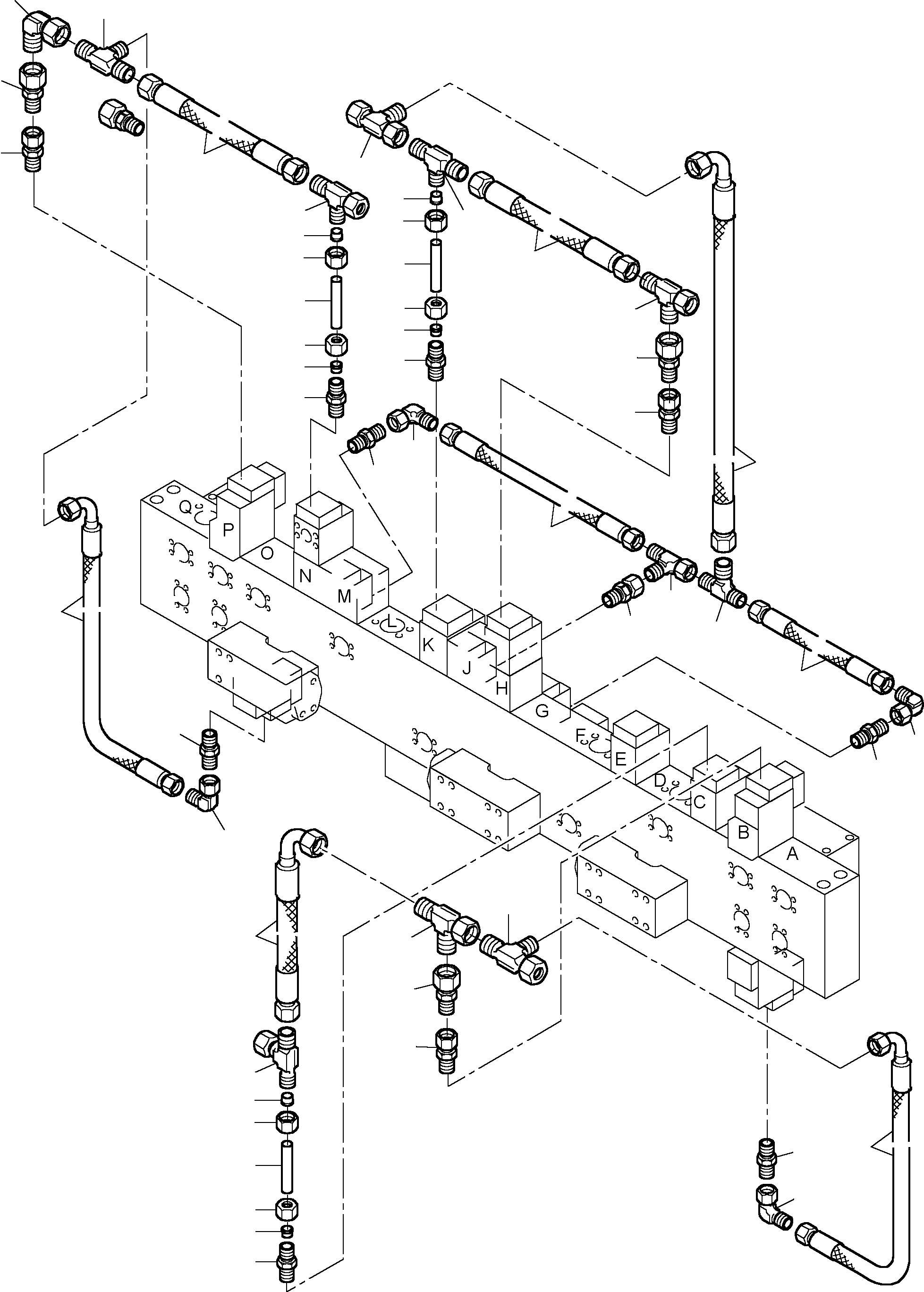 Komatsu parts book diagram for PC8000-6E S/N 12061: PIPING - MANIFOLD