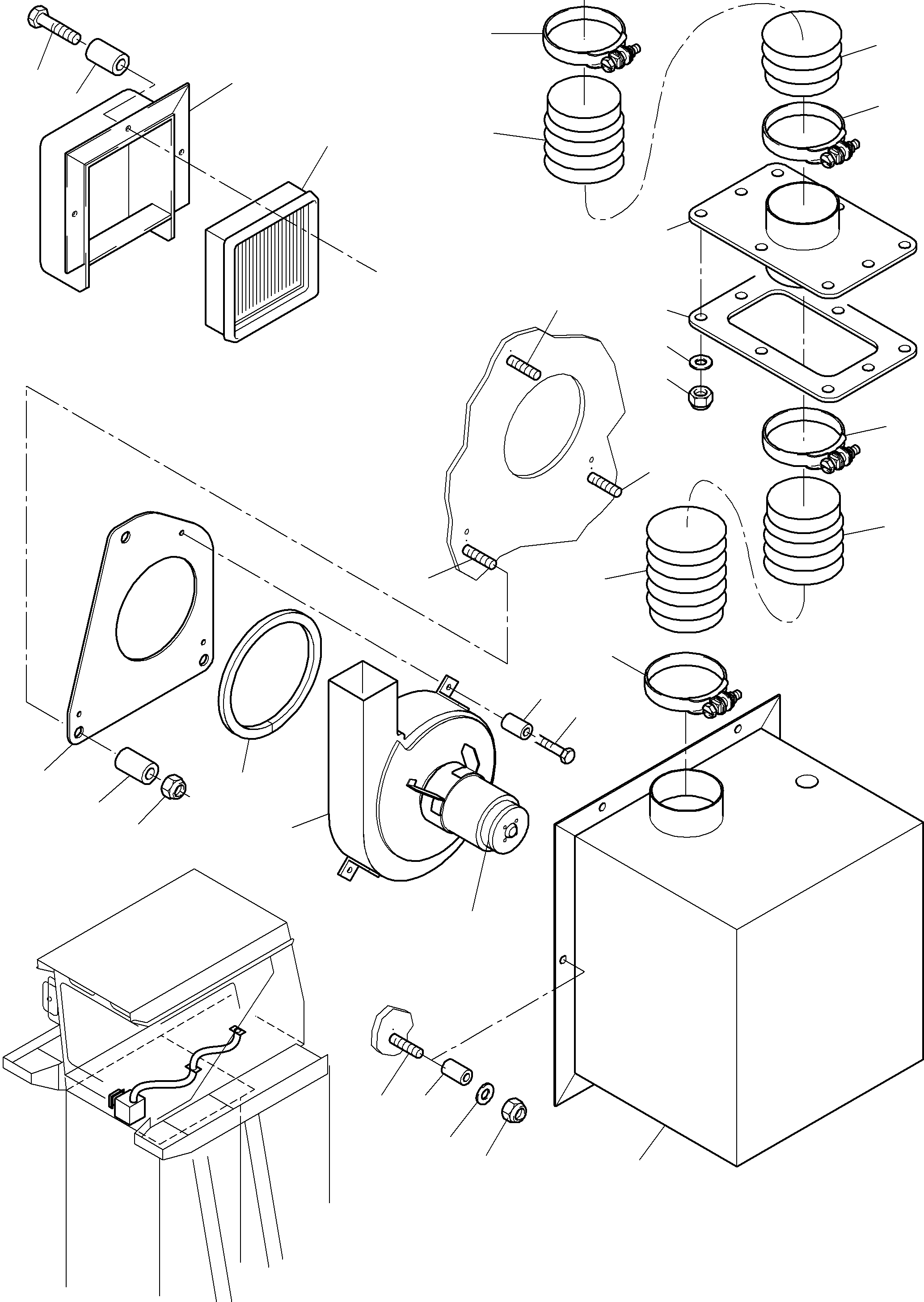Komatsu parts book diagram for PC8000-6E S/N 12061: VENTILATION - CABIN