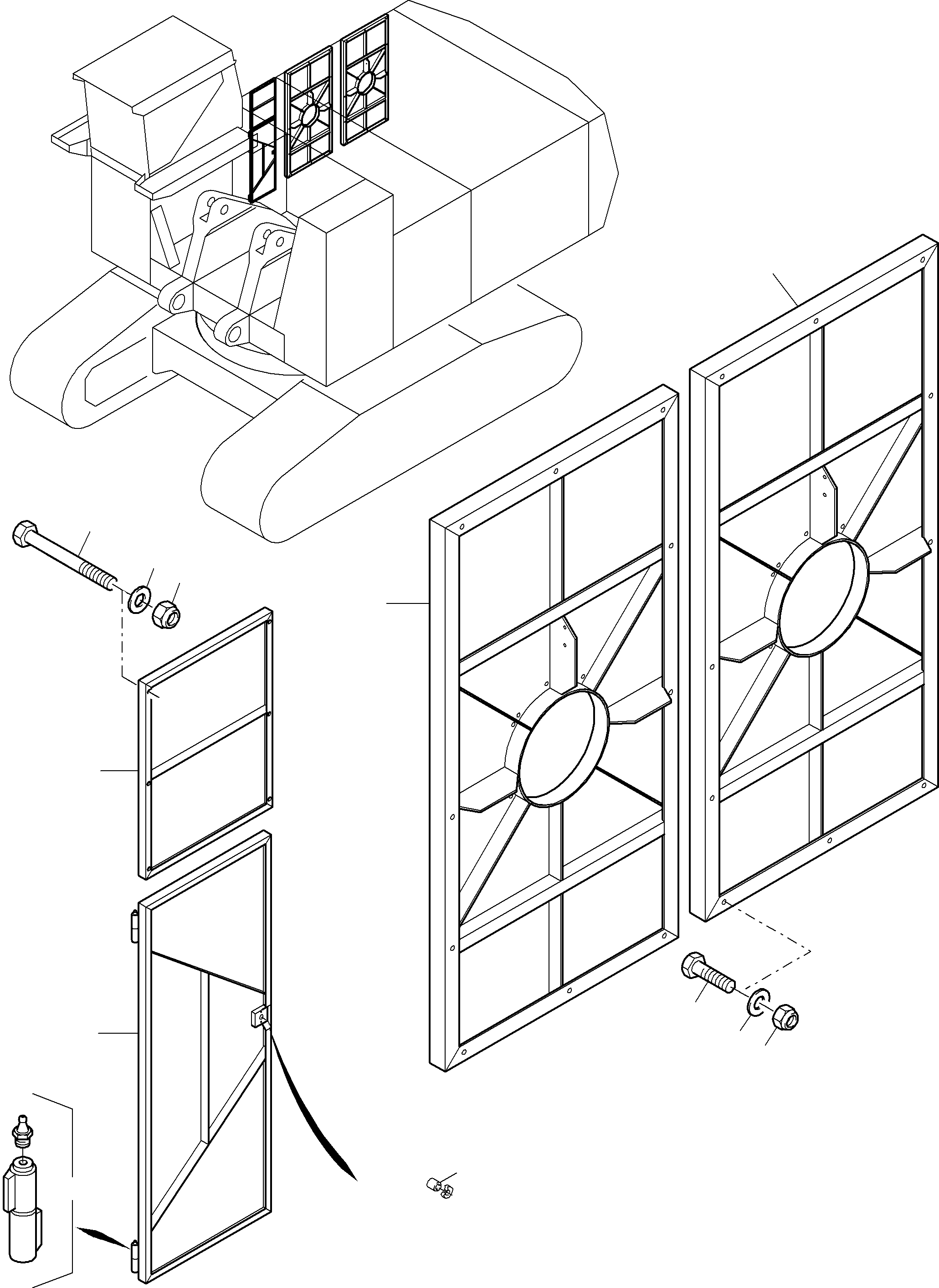 Komatsu parts book diagram for PC8000-6E S/N 12061: DOORS - MACHINE COVERING