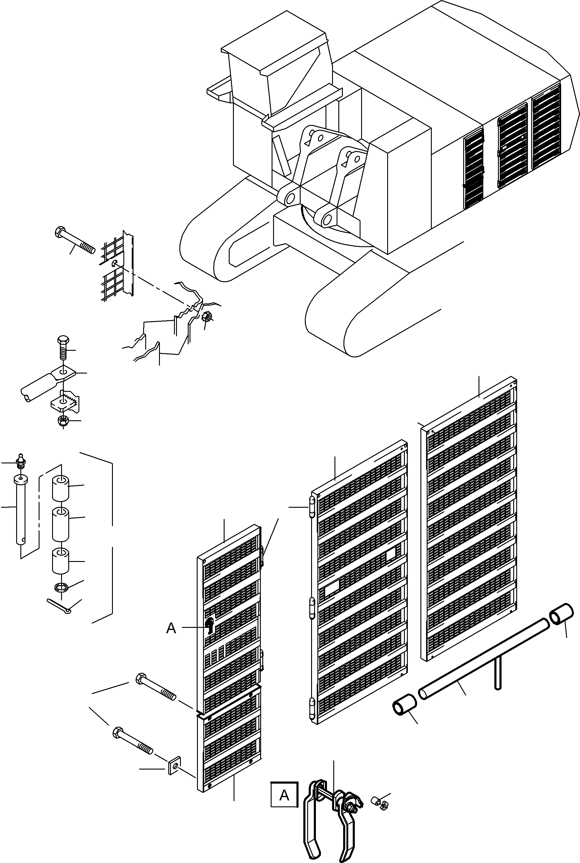 Komatsu parts book diagram for PC8000-6E S/N 12061: DOORS - MACHINE COVERING