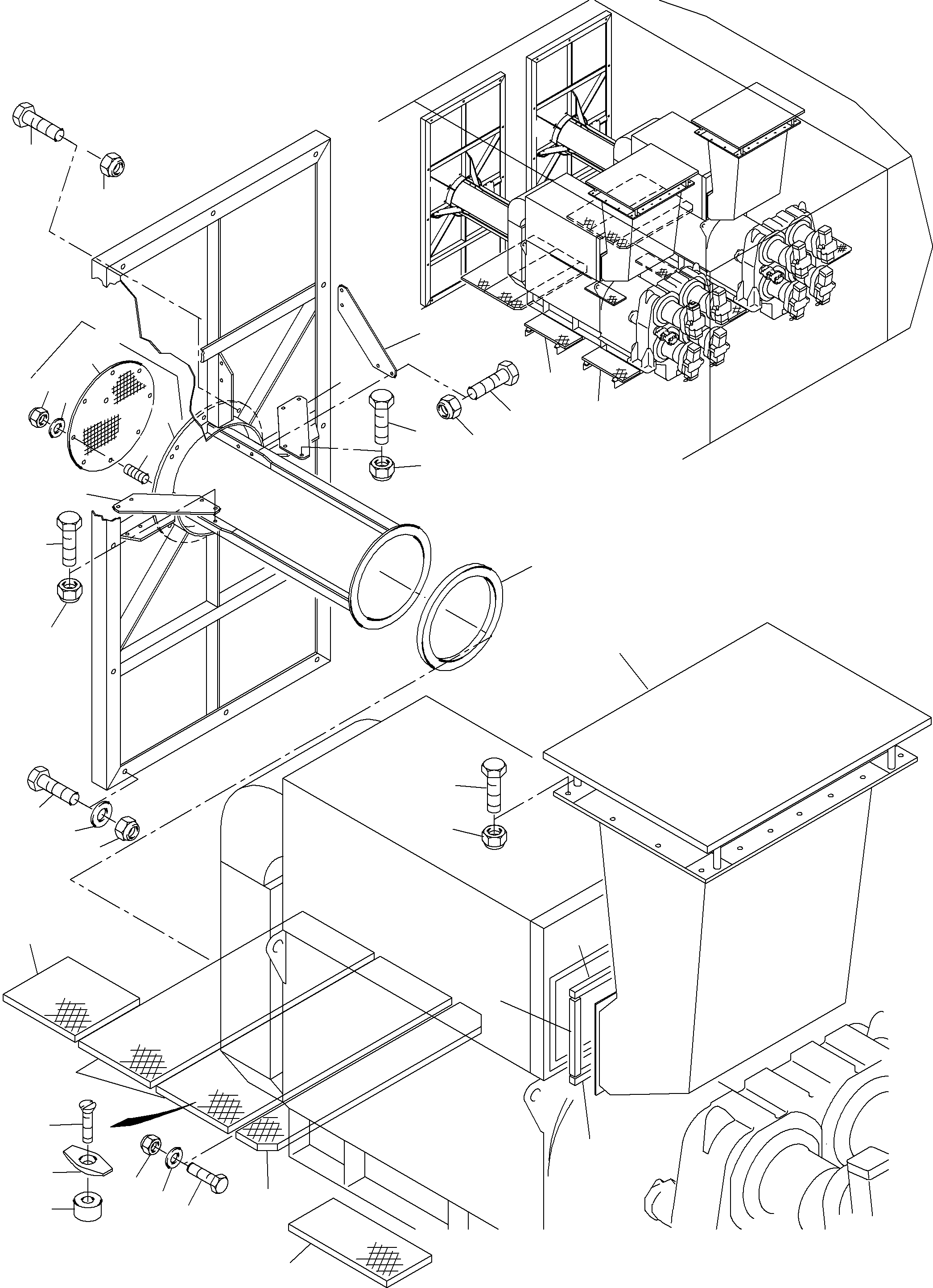 Komatsu parts book diagram for PC8000-6E S/N 12061: DRIVE ARRANGEMENT
