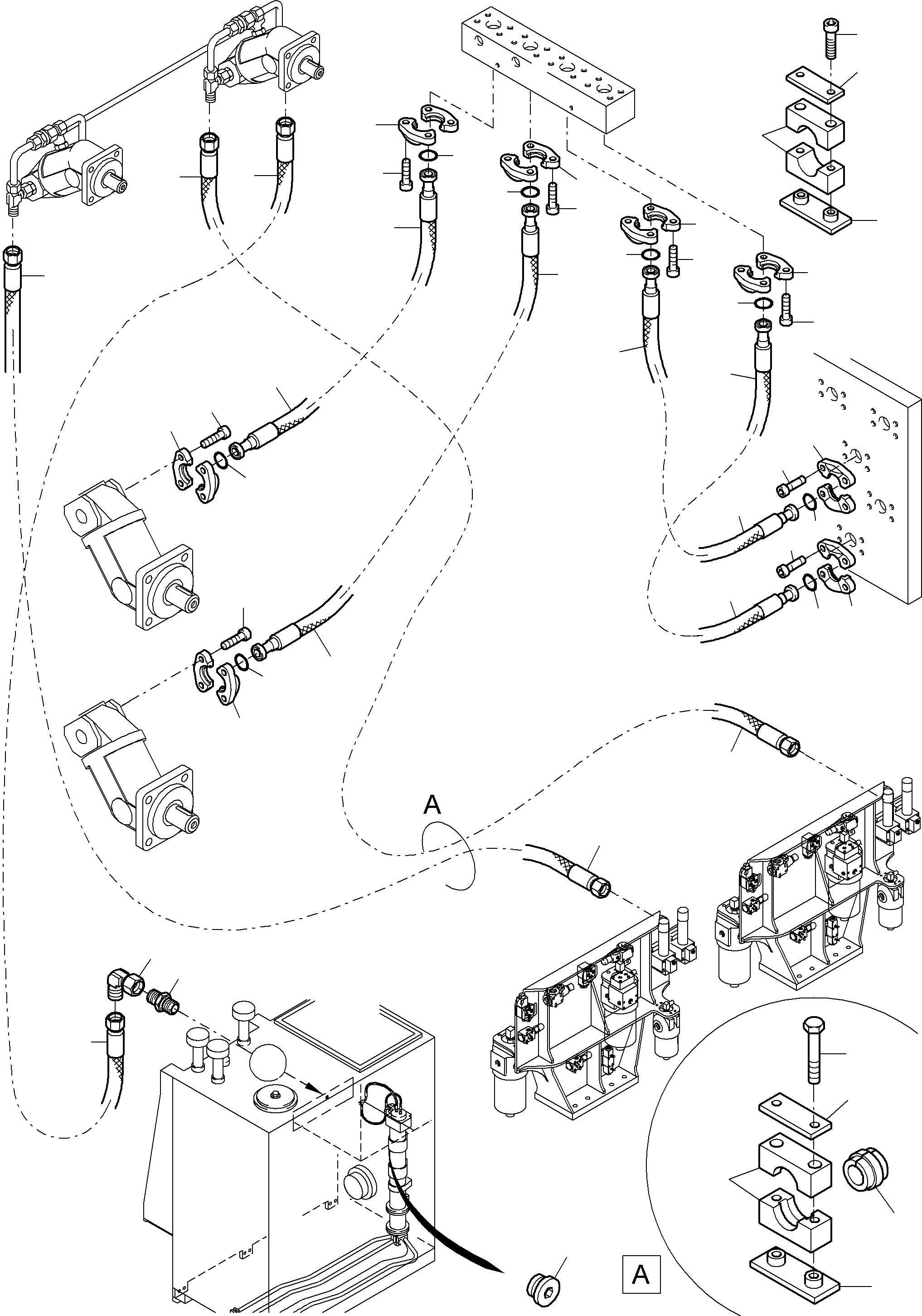 Komatsu parts book diagram for PC8000-6E S/N 12061: AUX. OIL COOLER ARR.