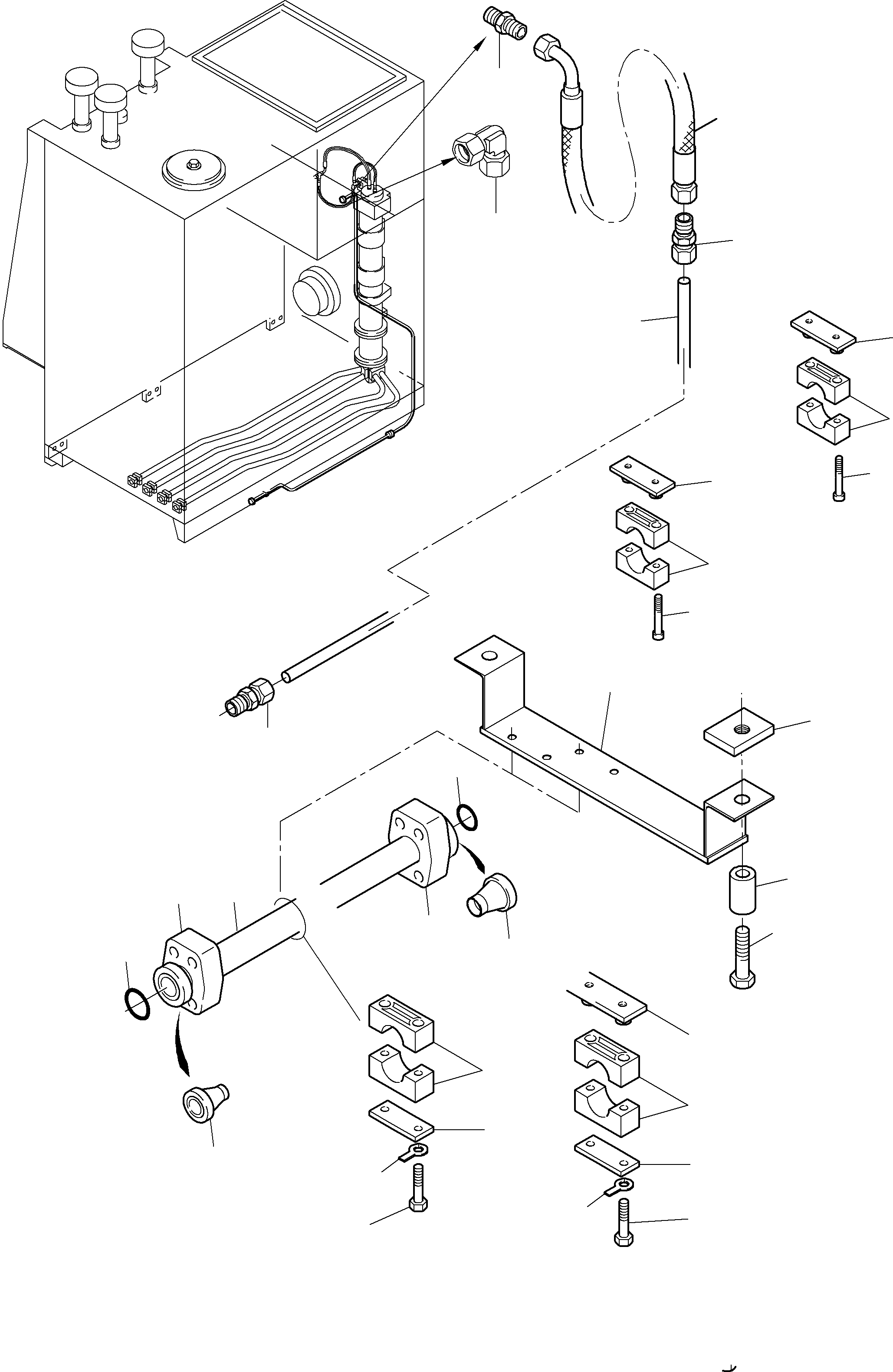 Komatsu parts book diagram for PC8000-6E S/N 12061: PIPING - MAIN OIL TANK