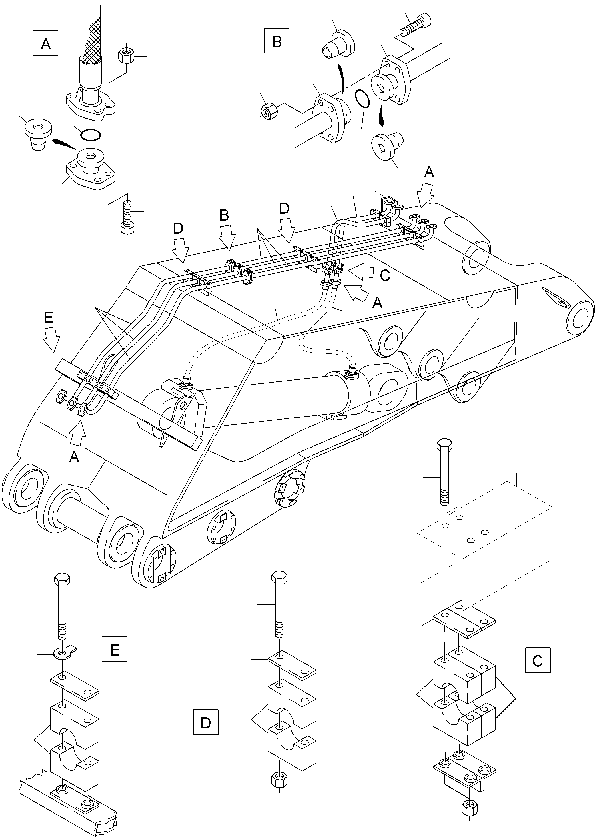 Komatsu parts book diagram for PC8000-6E S/N 12061: BOOM 8.15 M