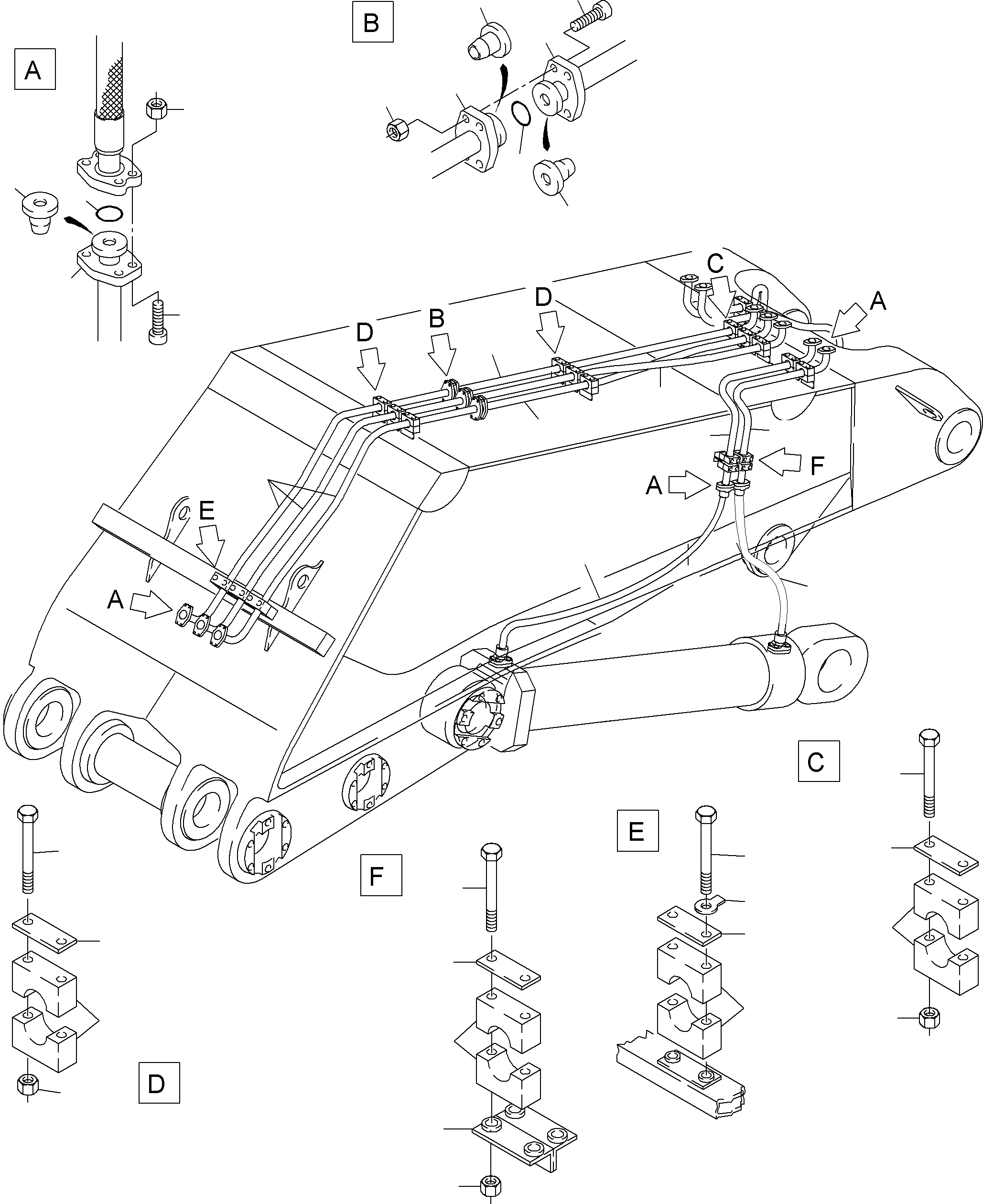 Komatsu parts book diagram for PC8000-6E S/N 12061: BOOM 8.15 M