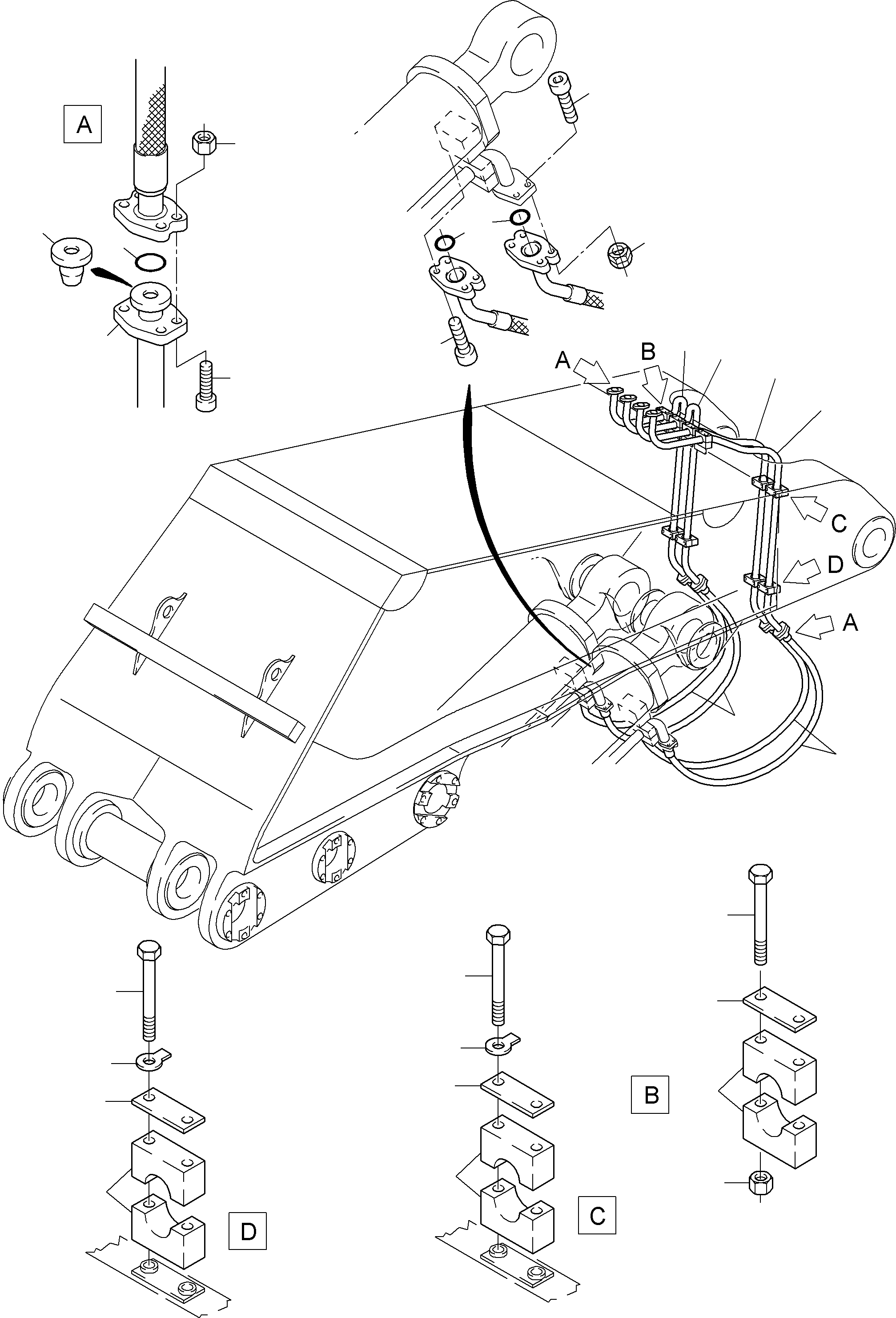Komatsu parts book diagram for PC8000-6E S/N 12061: BOOM 8.15 M