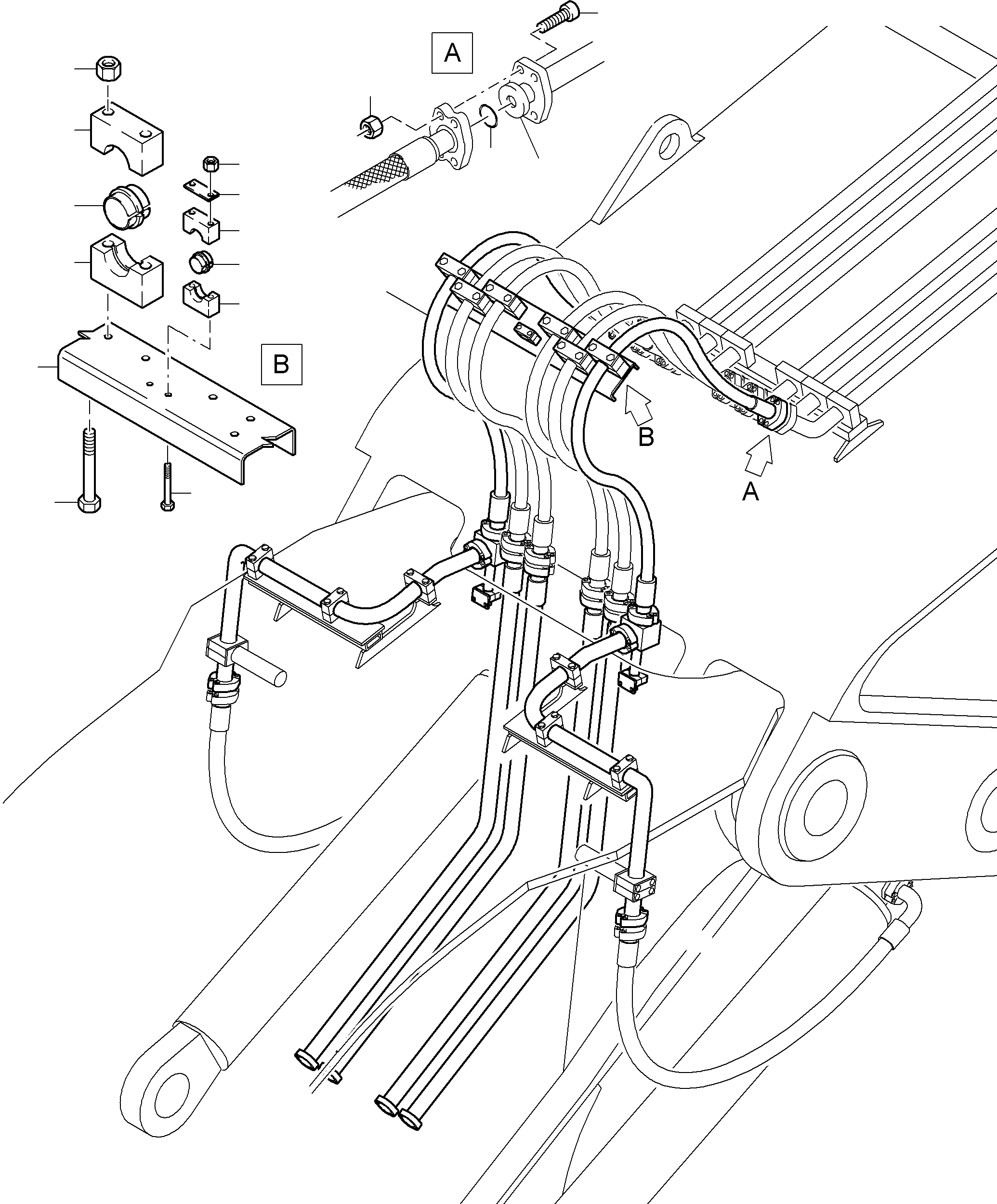 Komatsu parts book diagram for PC8000-6E S/N 12061: BOOM 8.15 M