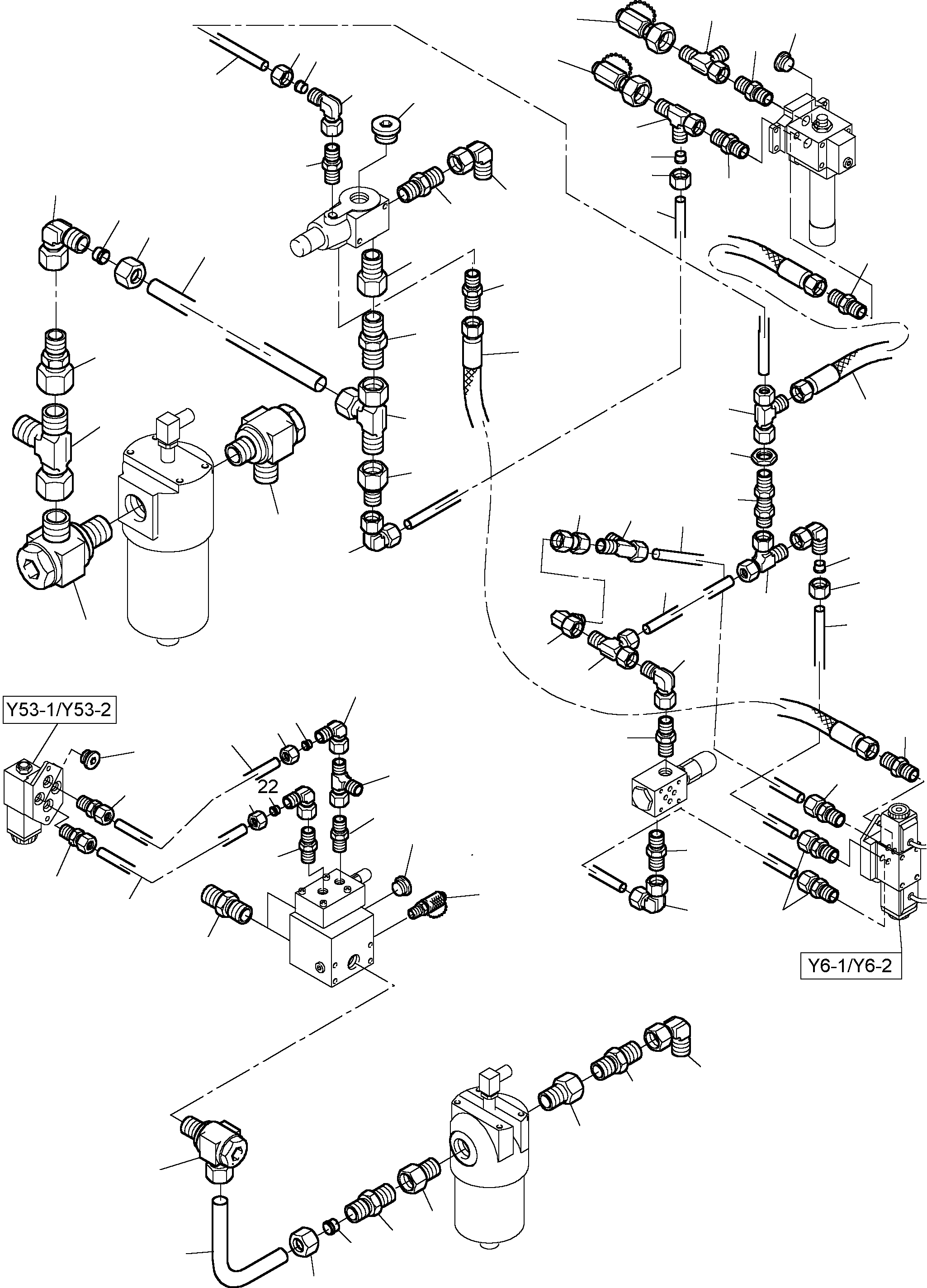 Excavators Mining Komatsu / PC8000-6E S/N 12063(G12063) / Piping - Control- and Filter Plate, PDG(612-1834a : 612-1834a)