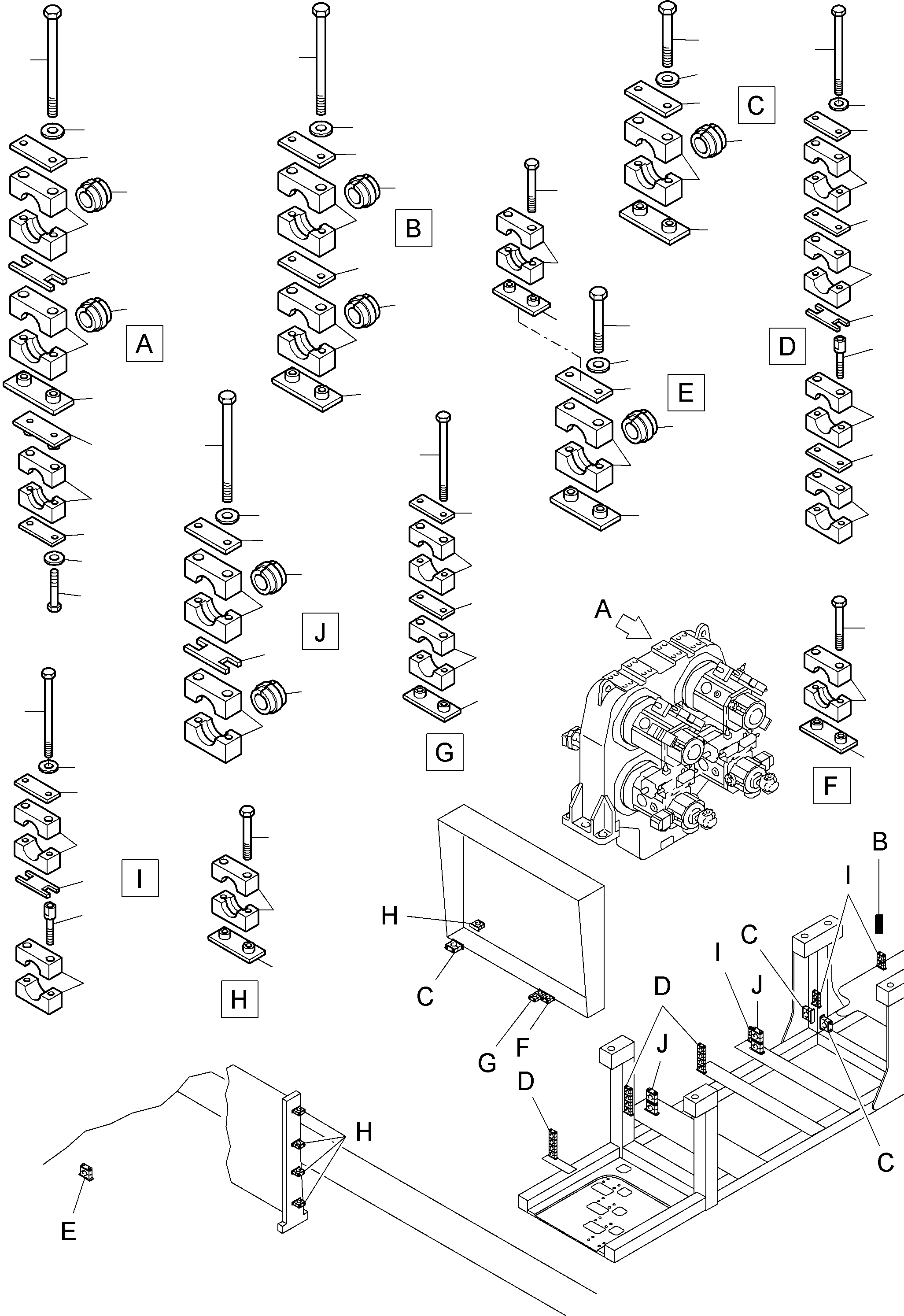 Excavators Mining Komatsu / PC8000-6E S/N 12069(G12069) / Return Lines Control- and Filter Plates(612-1835b : 612-1835b)
