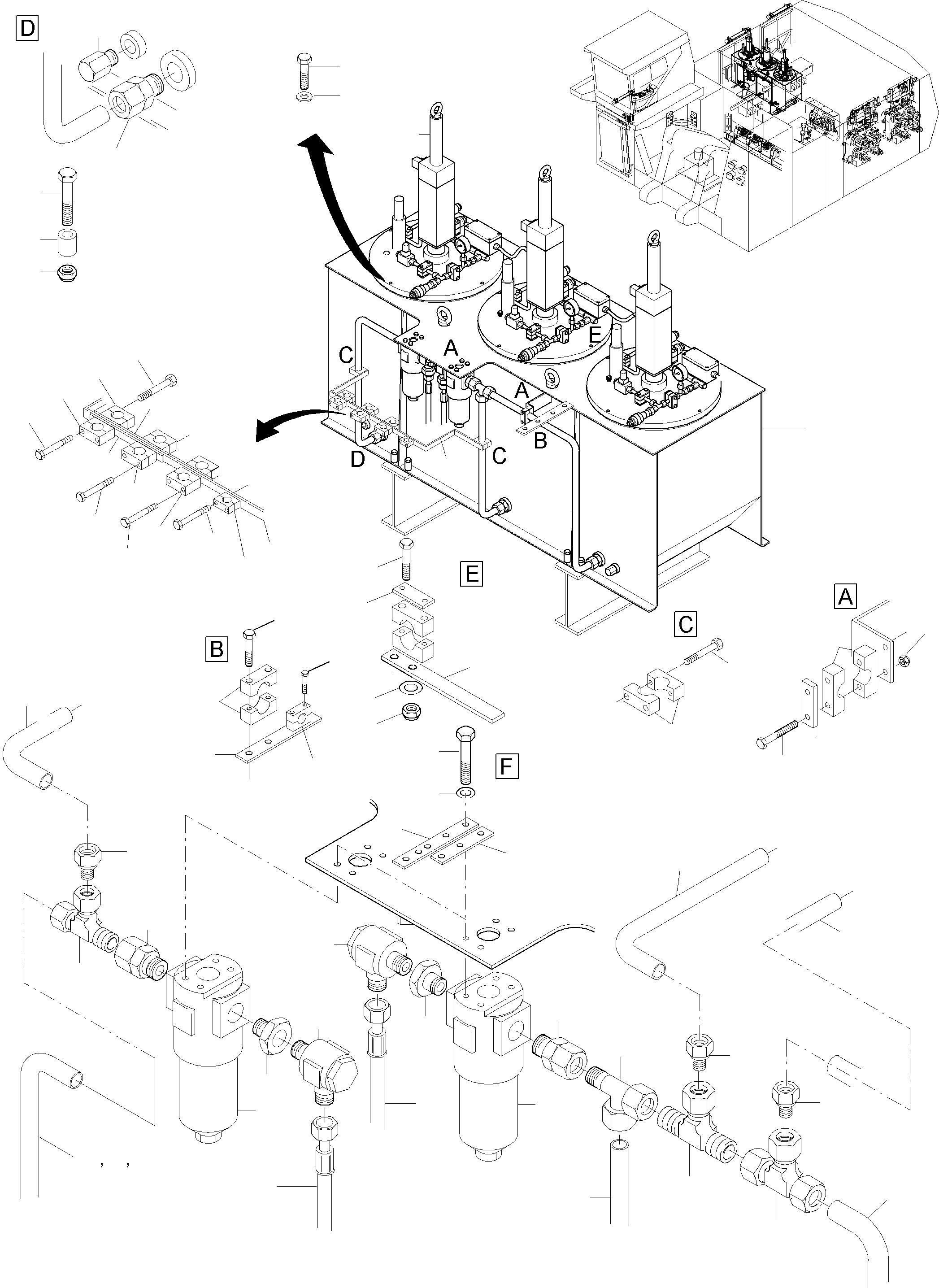 Excavators Mining Komatsu / PC8000-6E S/N 12069(G12069) / Lube Station Arr.(612-2311g : 612-2311g)
