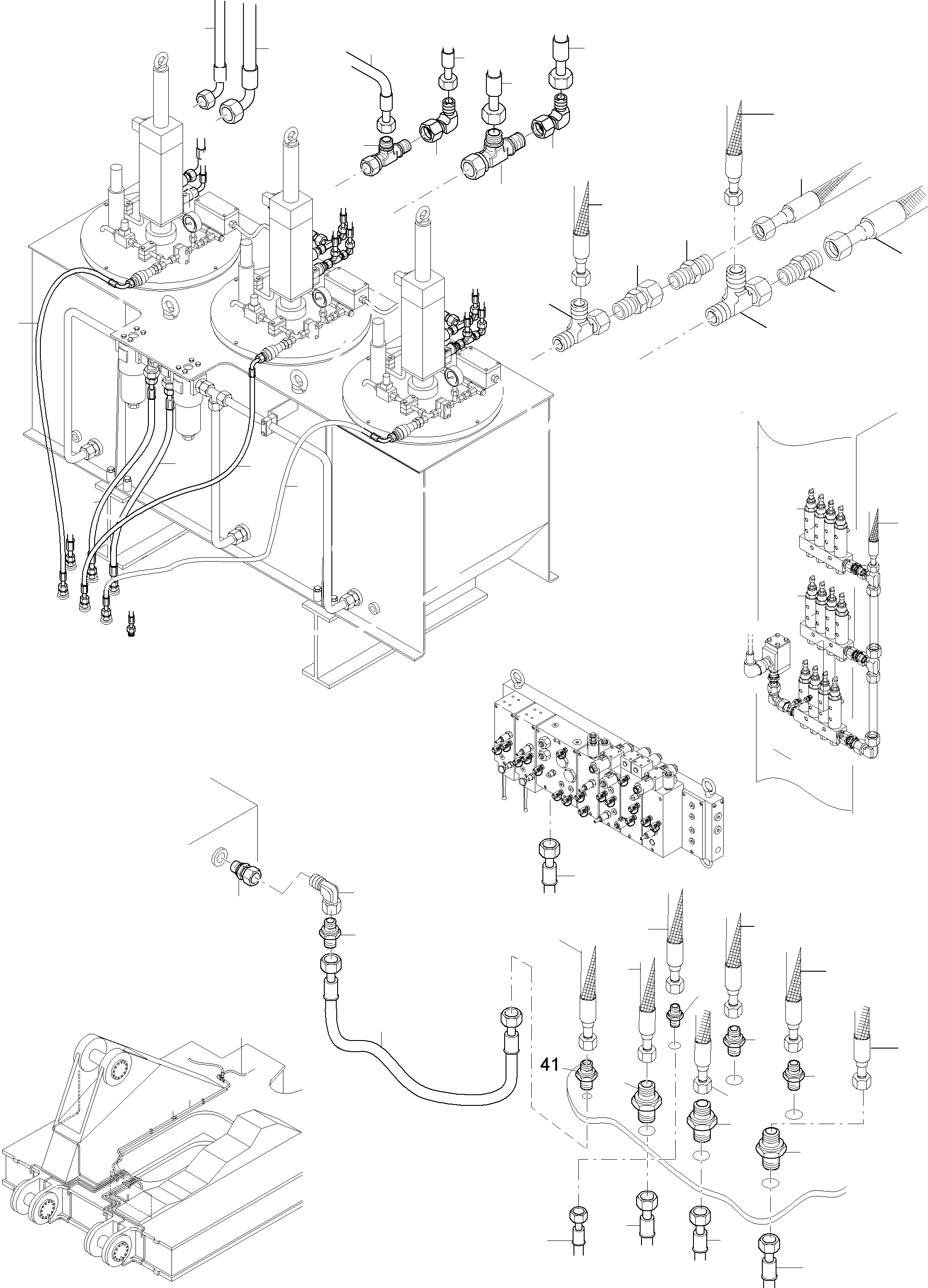 Excavators Mining Komatsu / PC8000-6E S/N 12069(G12069) / Lube Station Arr.(612-2311g : 612-2311g)