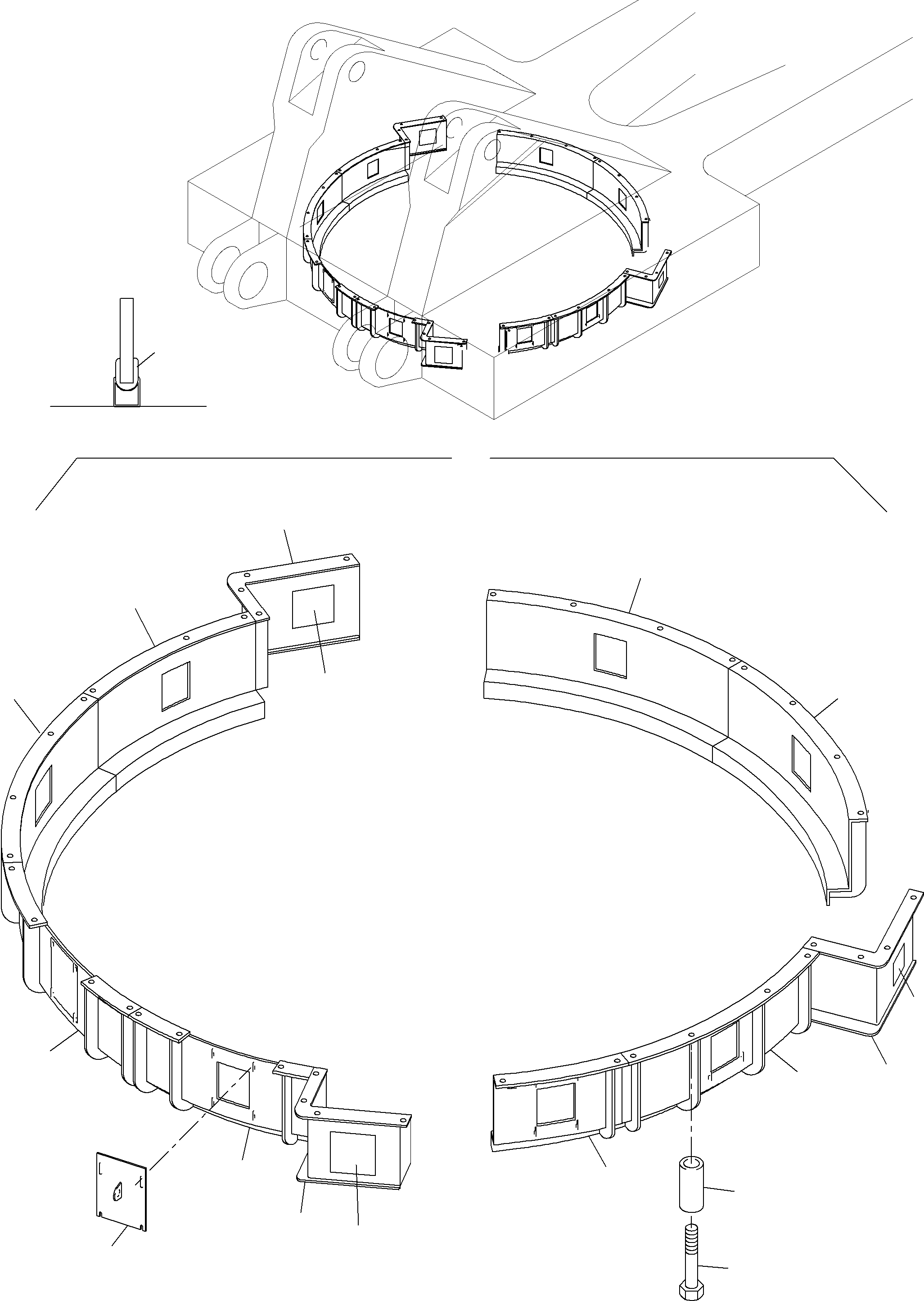 Excavators Mining Komatsu / PC8000-6E S/N 12069(G12069) / Slew Ring Protection(113-1121a : 113-1121a)