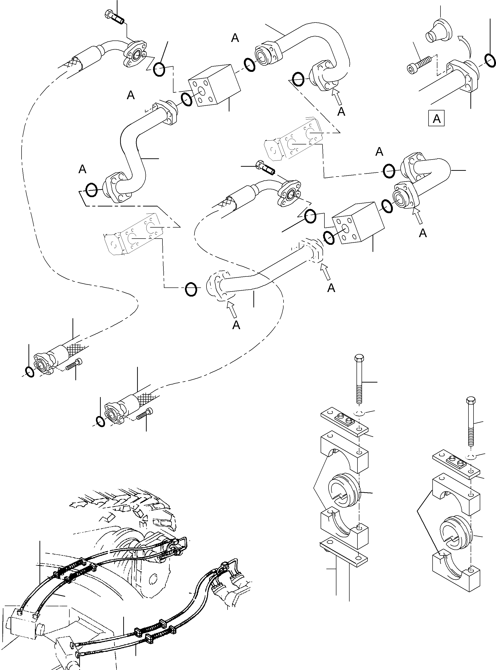 Excavators Mining Komatsu / PC8000-6E S/N 12069(G12069) / Pressure Lines, RotaryJoint - Drive Motor(113-3168 : 113-3168)