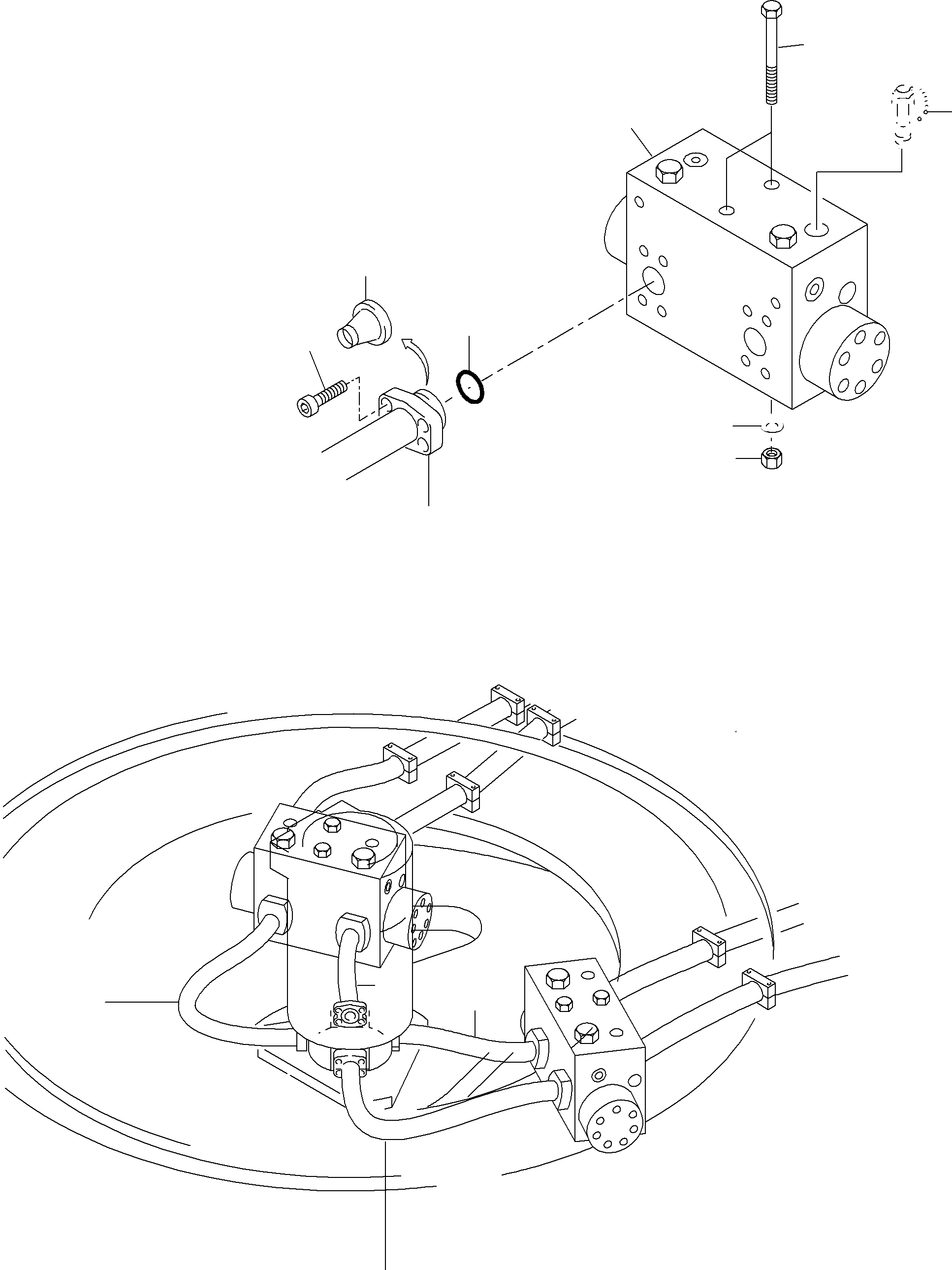 Excavators Mining Komatsu / PC8000-6E S/N 12069(G12069) / Pressure Lines, RotaryJoint - Drive Motor(113-3168 : 113-3168)