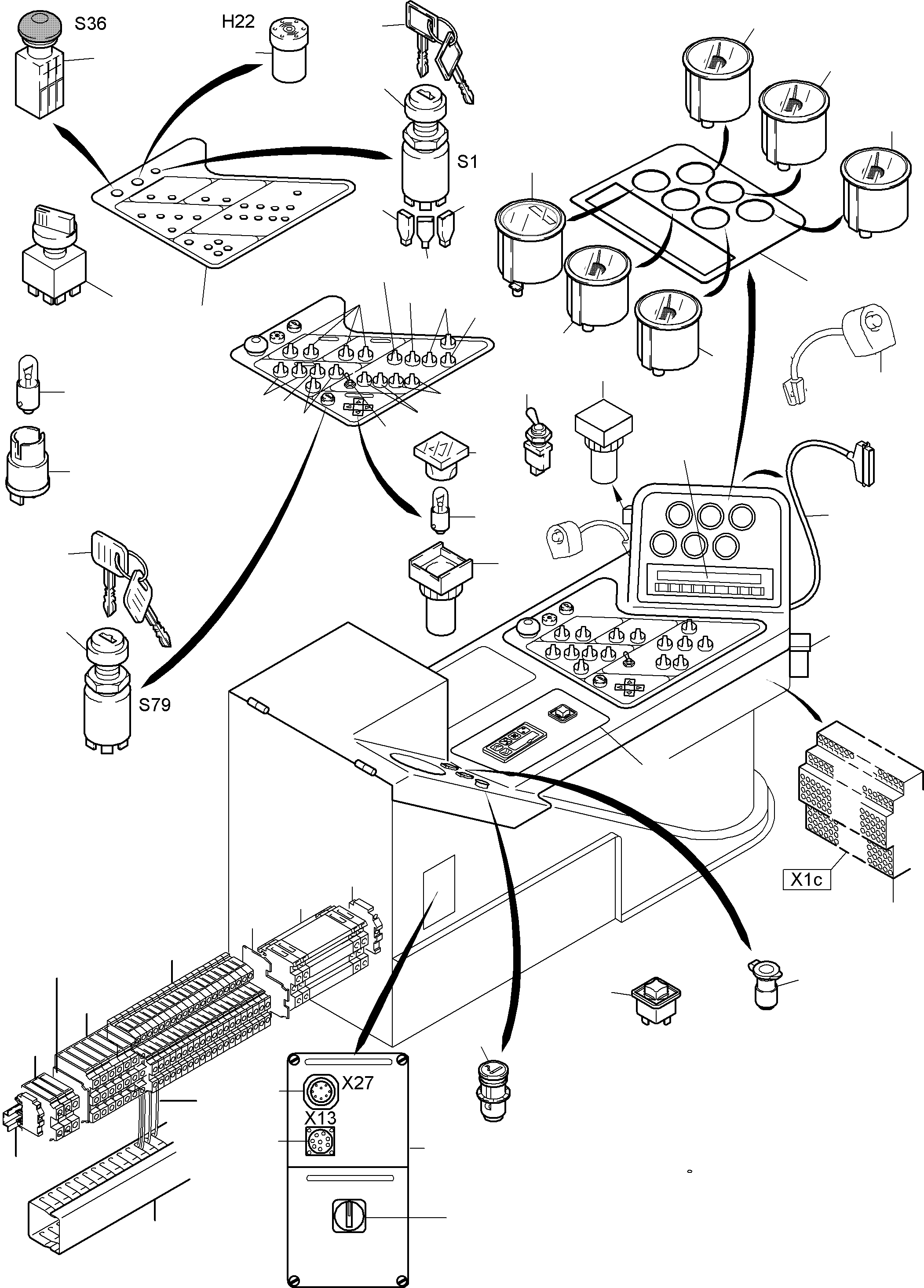 Excavators Mining Komatsu / PC8000-6E S/N 12069(G12069) / Operation Panel(612-1921f : 612-1921f)