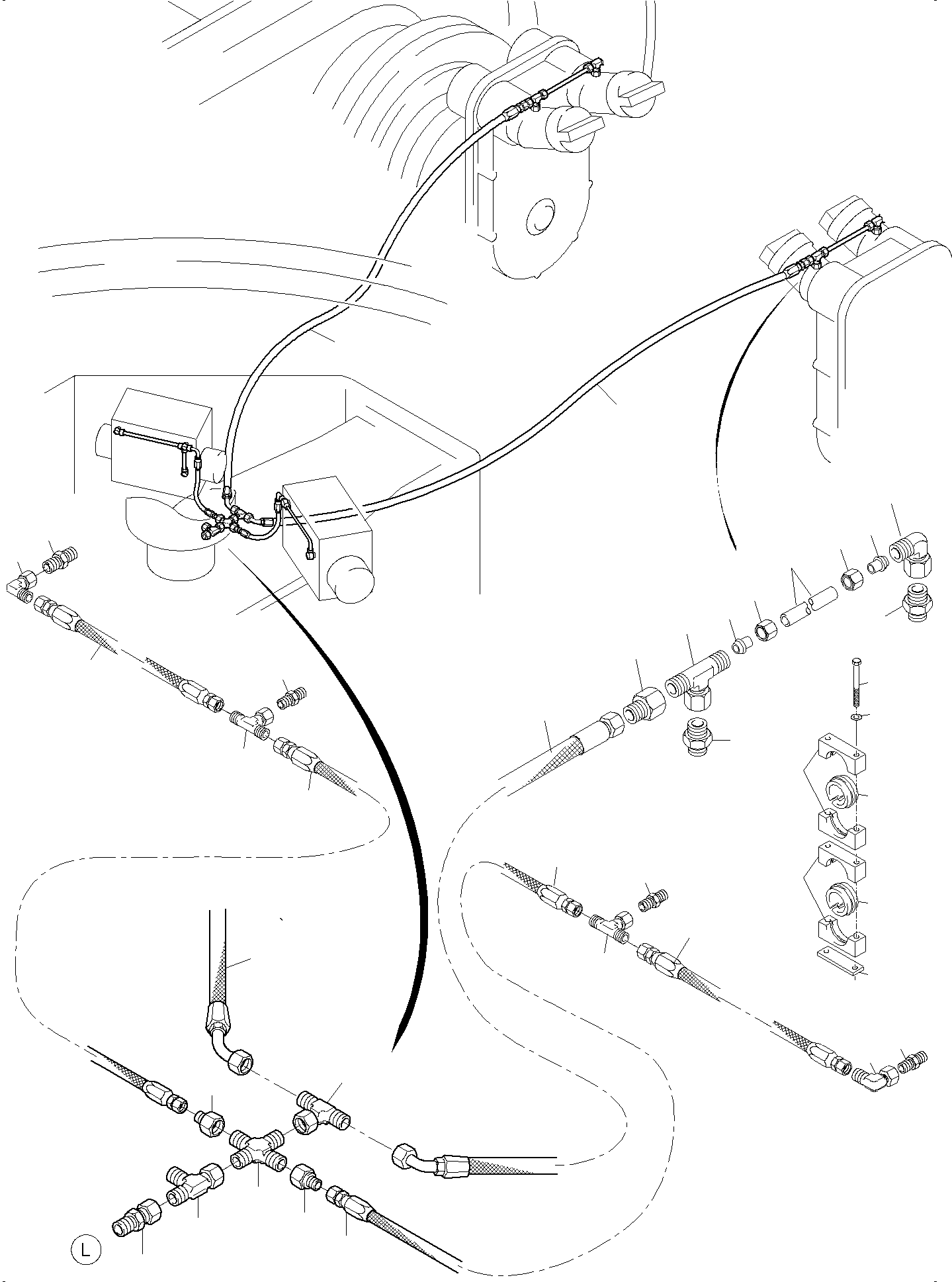 Excavators Mining Komatsu / PC8000-6E S/N 12070(G12070) / Drive Motor - LeakageLines (L)(612-3179 : 612-3179)