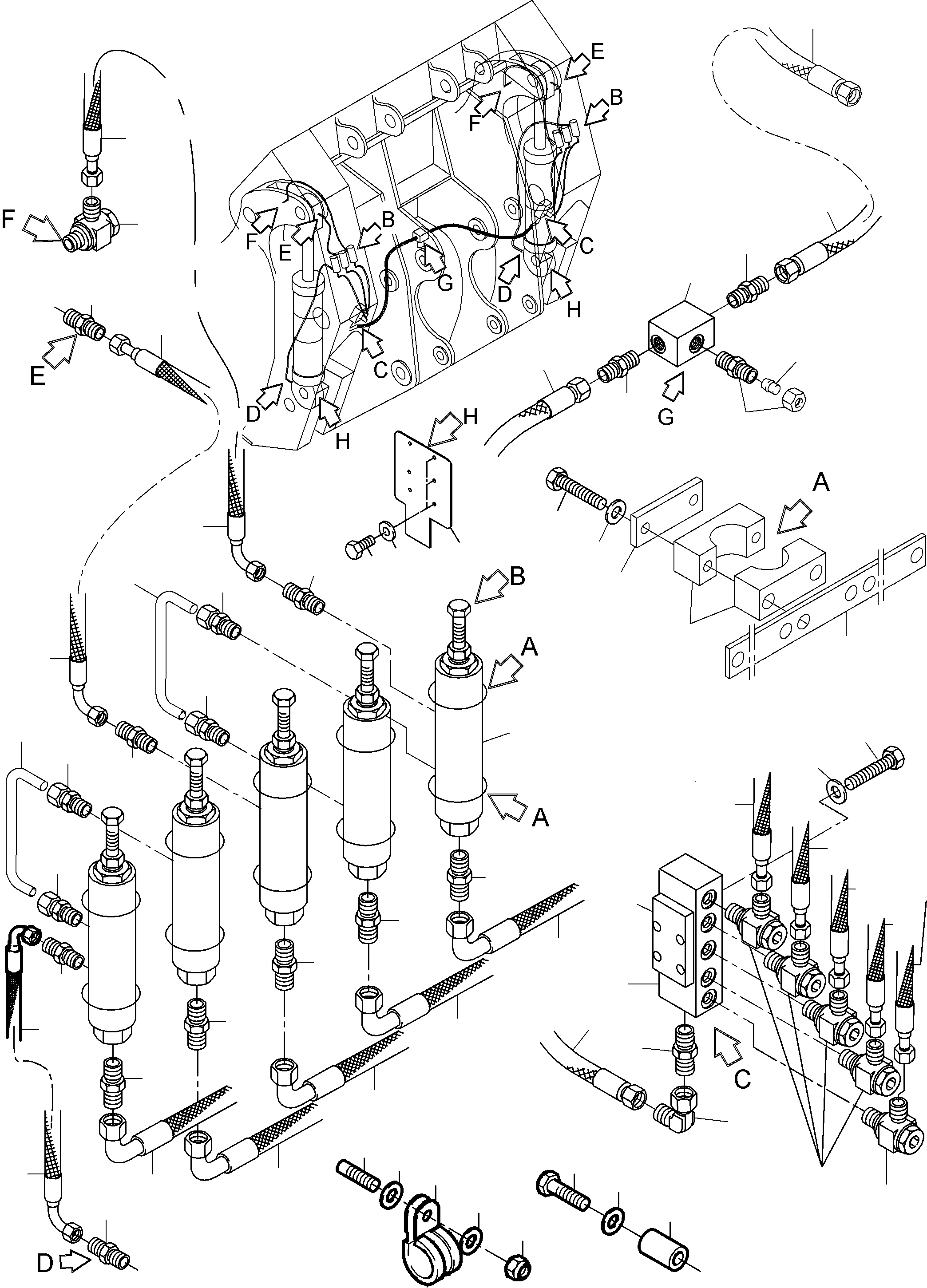 Excavators Mining Komatsu / PC8000-6E S/N 12080(G12080) / Central Lubrication - Bullclam BR 4315(113-2356 : 113-2356)