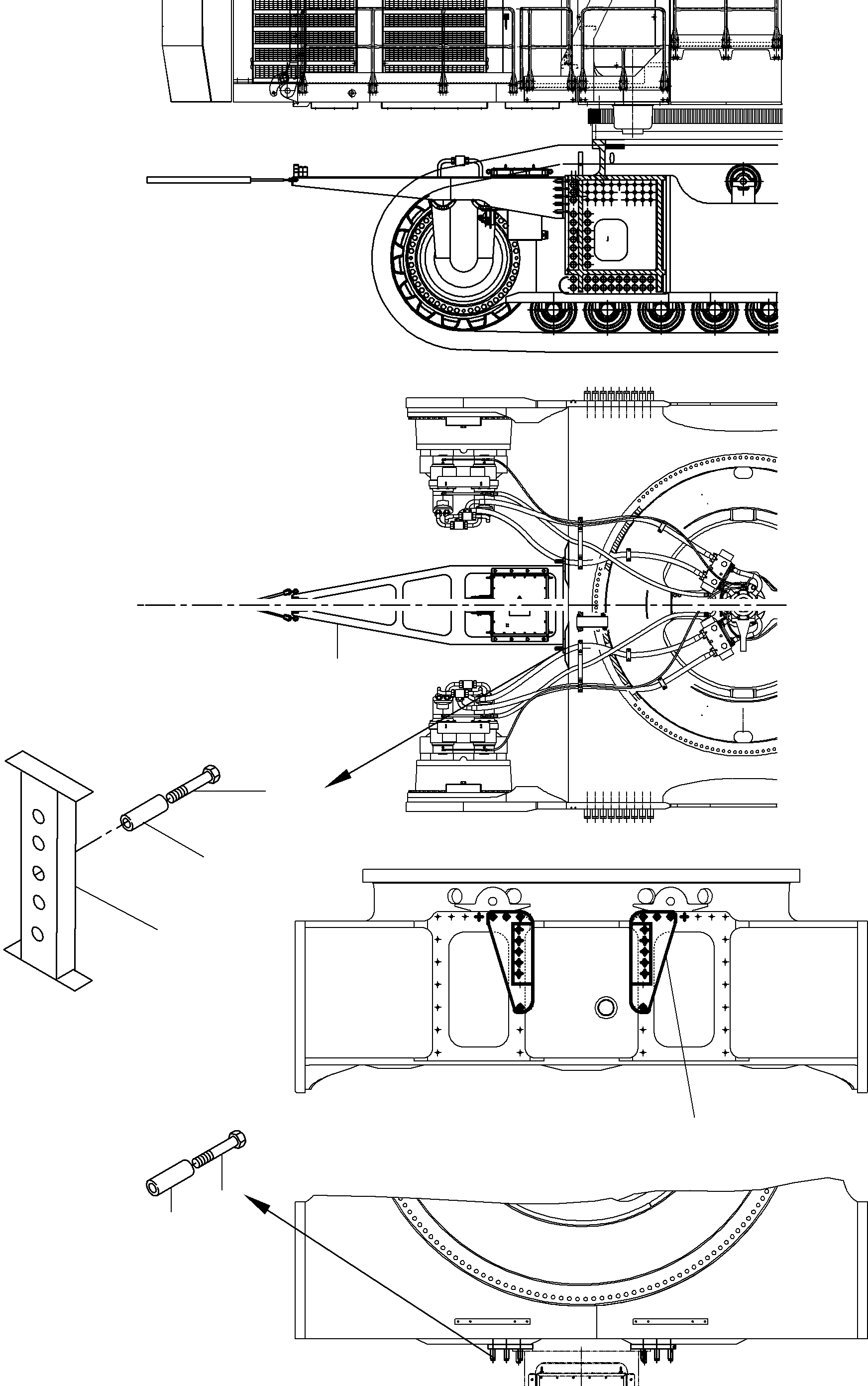 Excavators Mining Komatsu / PC8000-6E S/N 12080(G12080) / Cable duct mounting to KTR Flange plates(612-3203 : 612-3203)
