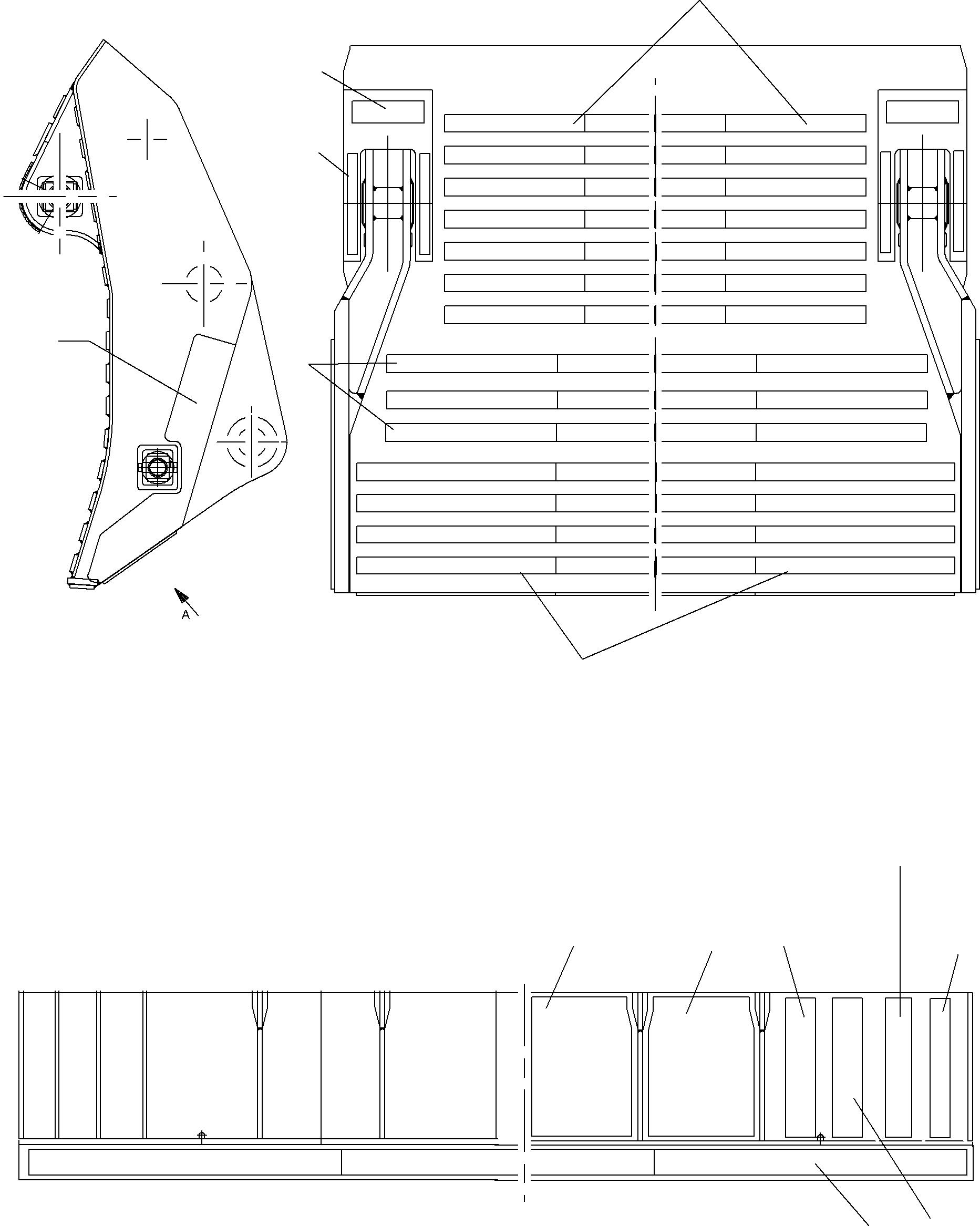 Excavators Mining Komatsu / PC8000-6E S/N 12080(G12080) / Wear and Tear Parts -Back Panel 28 cbm M3 WP4(113-5245 : 113-5245)