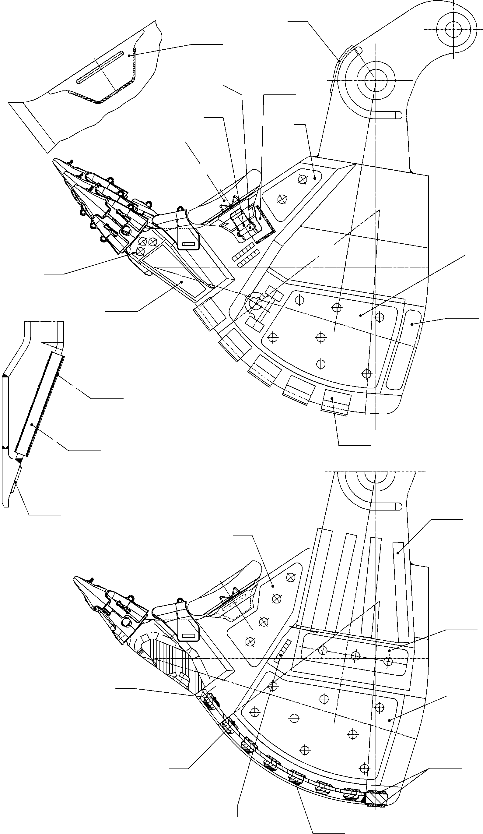 Excavators Mining Komatsu / PC8000-6E S/N 12080(G12080) / Wear parts bullclam 28,0 cbm M3 WP4(113-5244 : 113-5244)