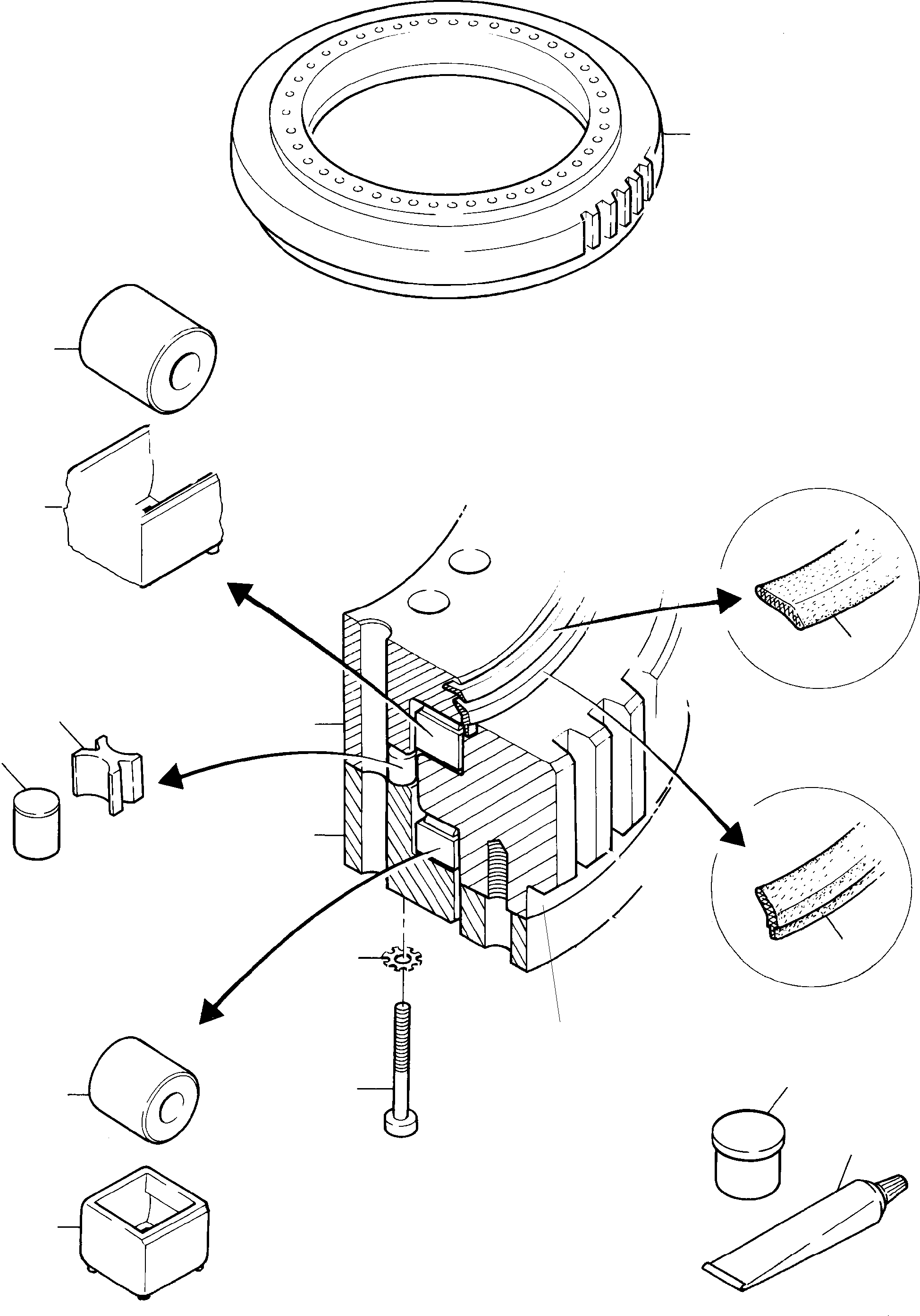 Komatsu parts book diagram for PC8000-6 S/N 12082: SLEW RING