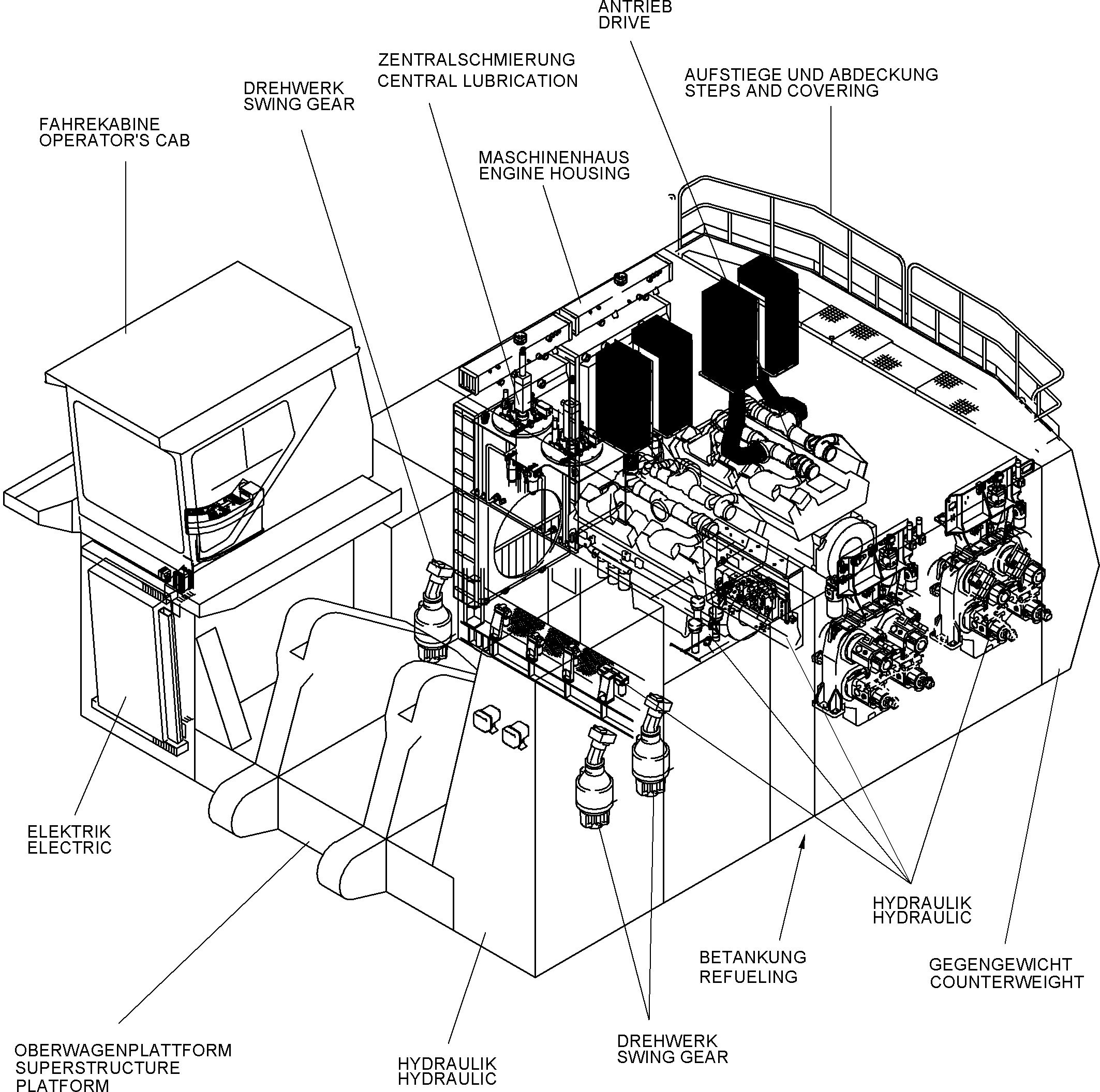 Komatsu parts book diagram for PC8000-6 S/N 12082: SUPERSTRUKTURE
