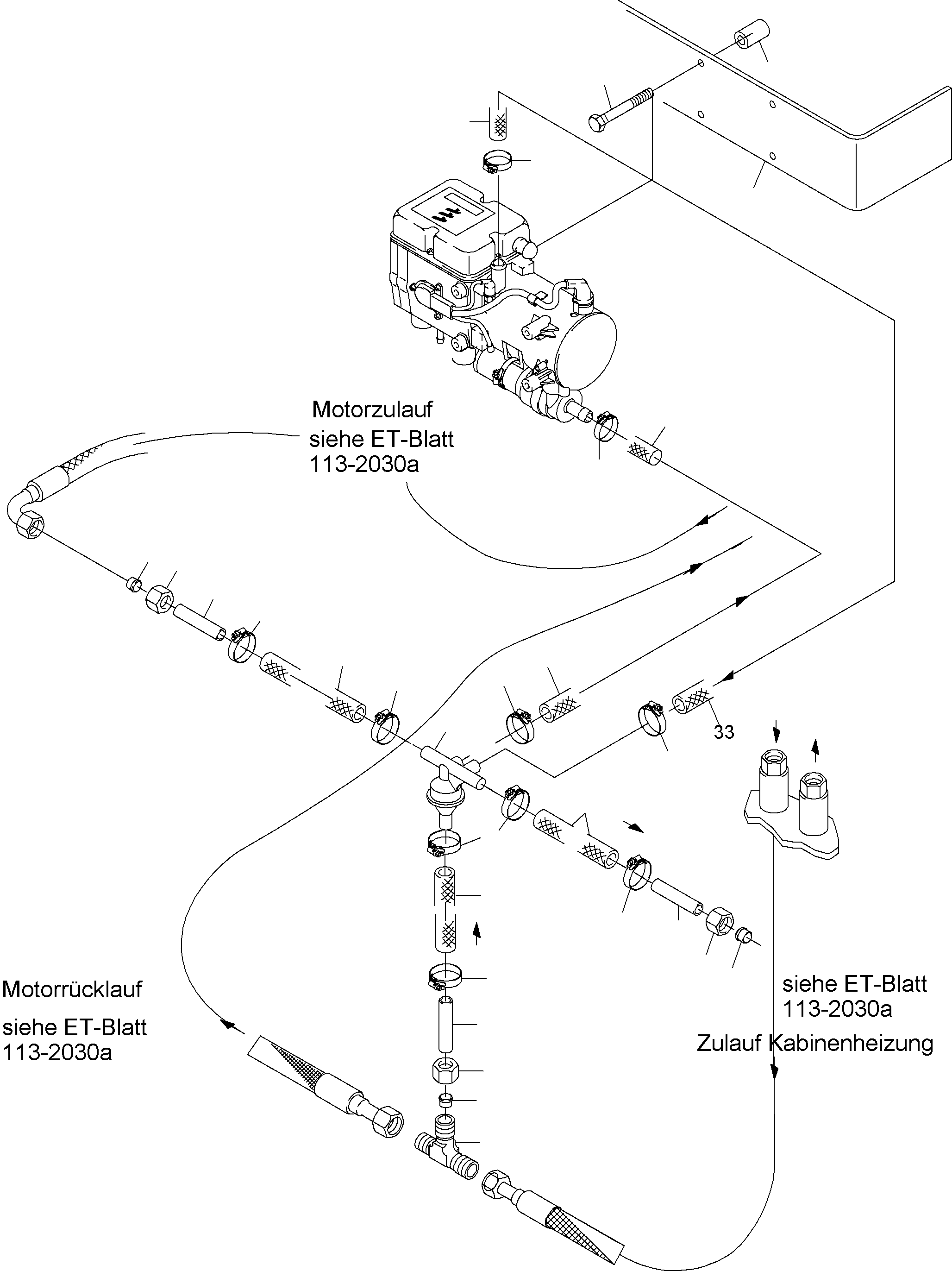 Komatsu parts book diagram for PC8000-6 S/N 12082: ADDITIONAL HEATING SYSTEM