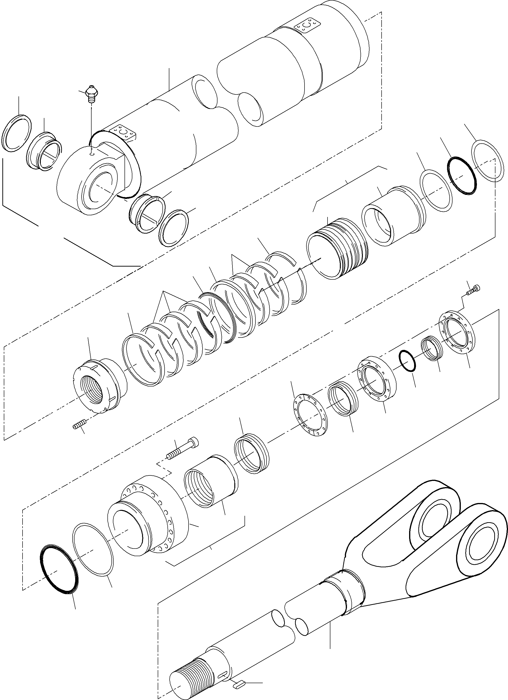 Komatsu parts book diagram for PC8000-6 S/N 12082: HYDR.-CYLINDER