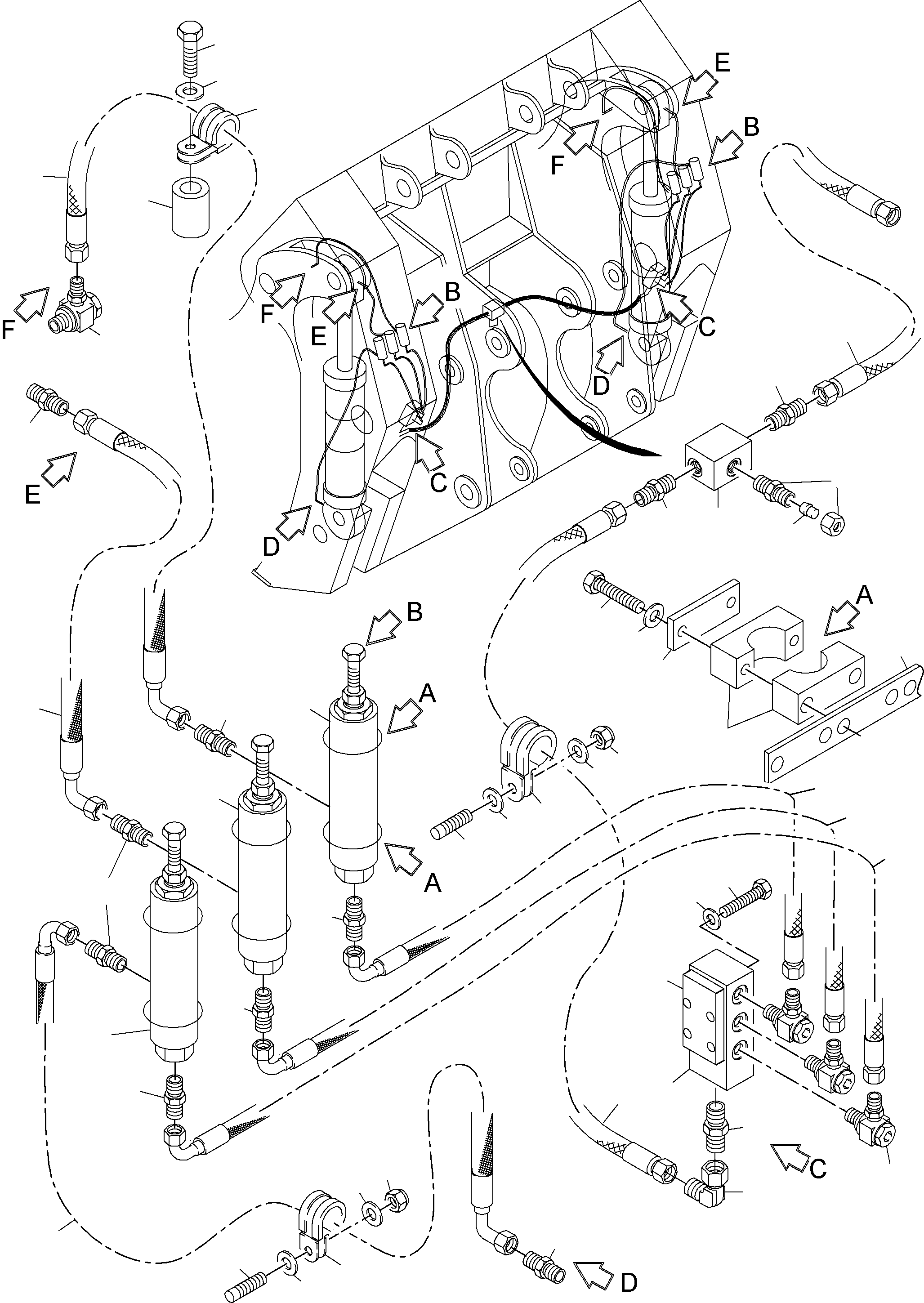 Komatsu parts book diagram for PC8000-6 S/N 12082: CENTRAL LUBRICATION - BULLCLAM, STANDARD