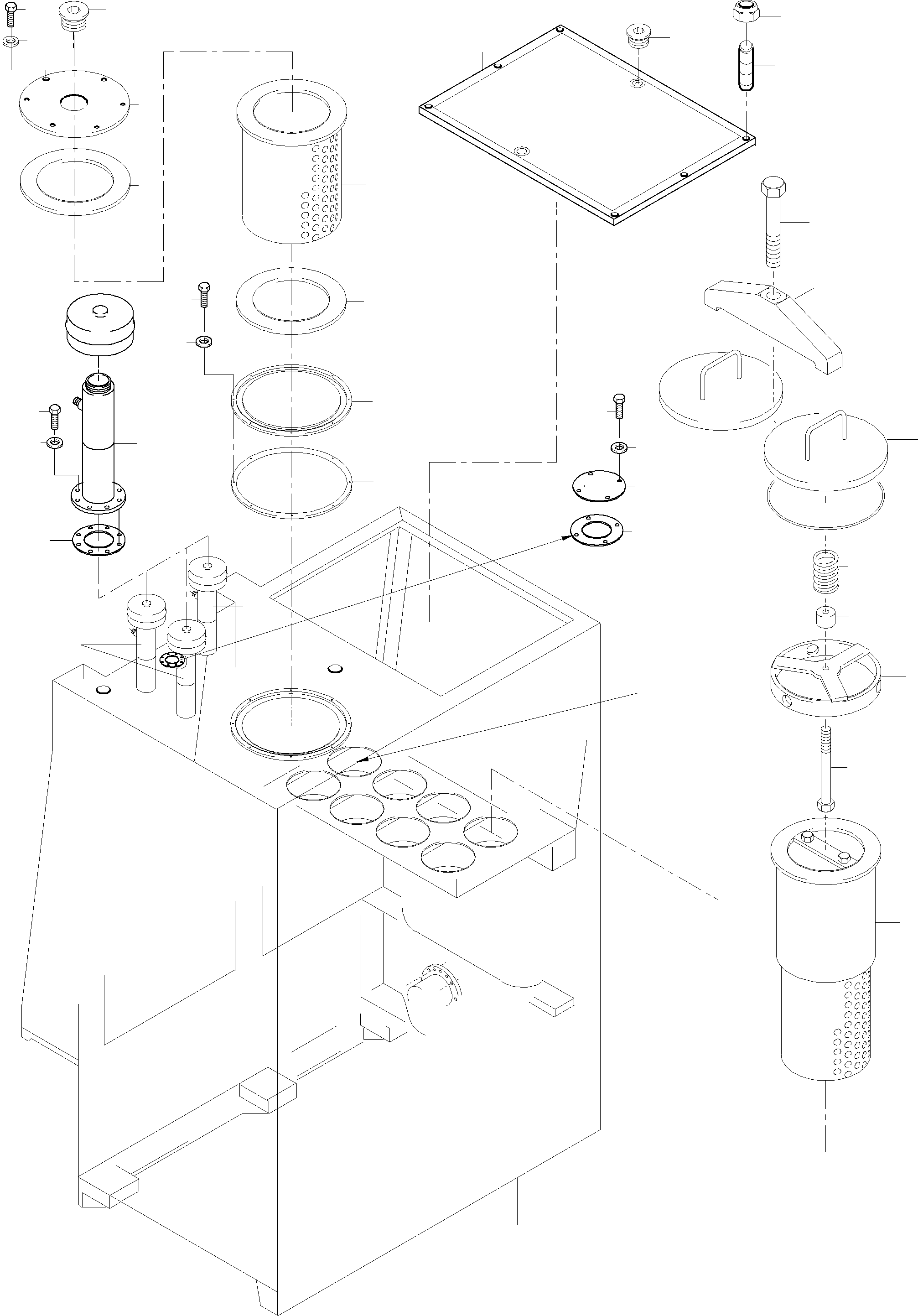 Komatsu parts book diagram for PC8000-6 S/N 12082: MAIN OIL TANK