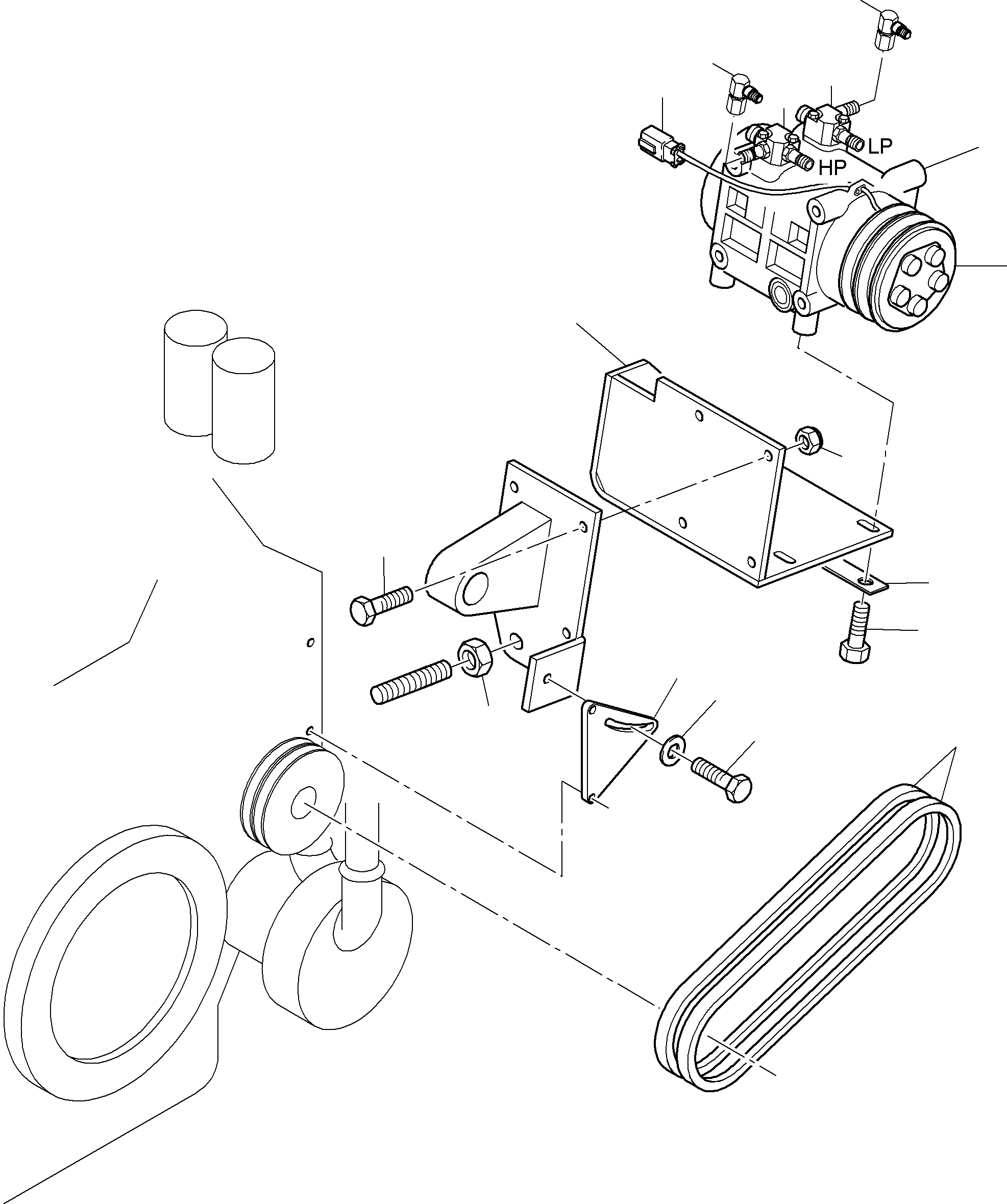 Komatsu parts book diagram for PC8000-6 S/N 12082: AIR CONDITION. COMPRESSOR DRIVE