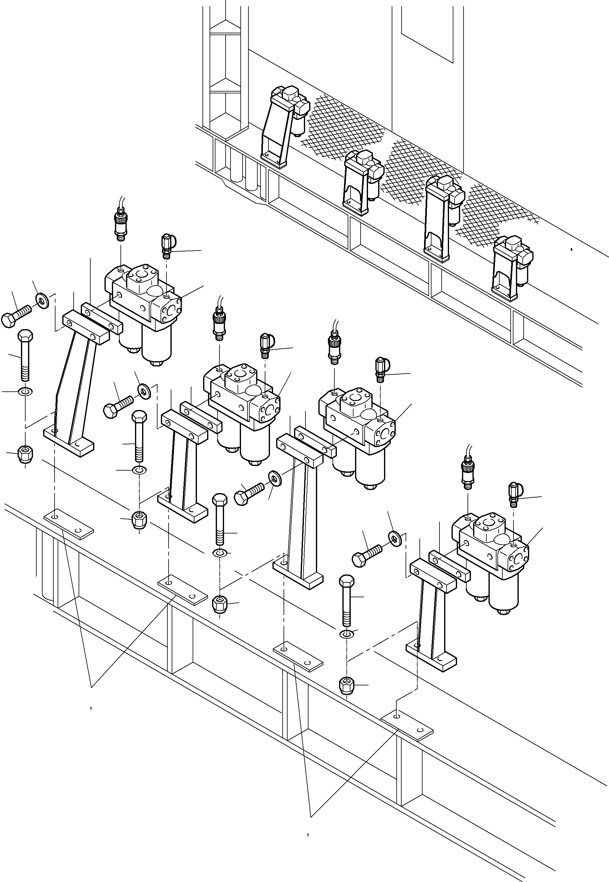 Komatsu parts book diagram for PC8000-6 S/N 12082: H.P. FILTER ARRANGEMENT