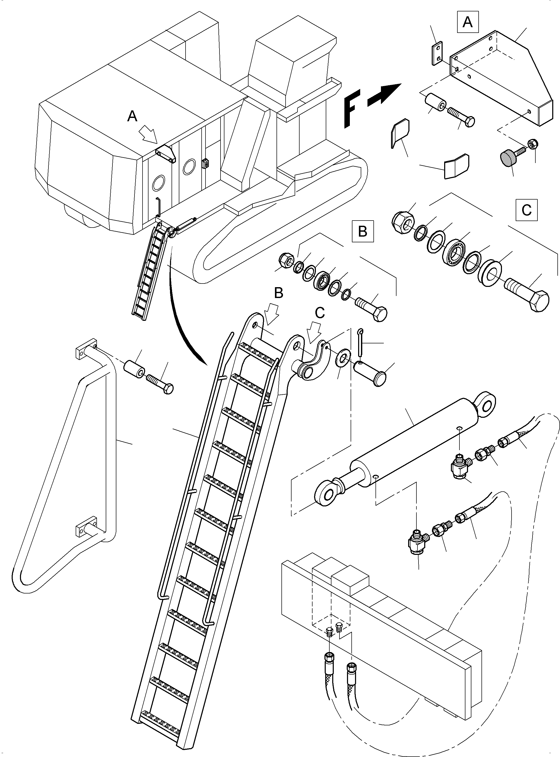 Komatsu parts book diagram for PC8000-6 S/N 12082: STEPS