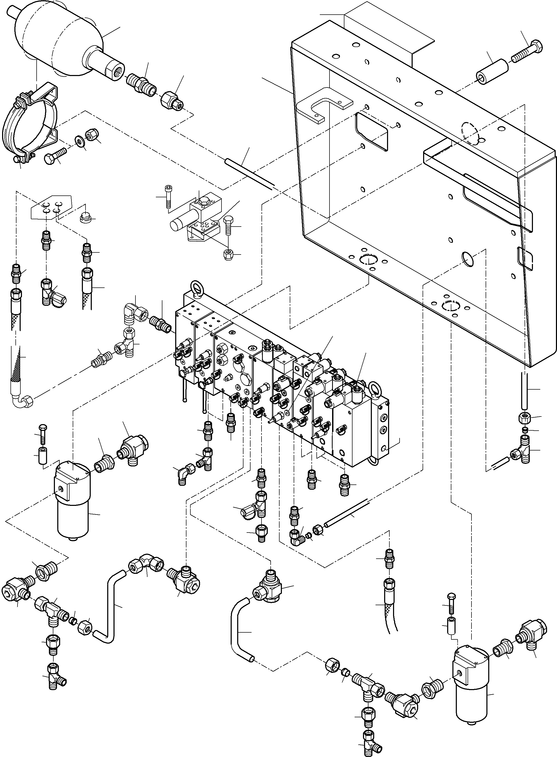 Komatsu parts book diagram for PC8000-6 S/N 12082: FILTER- AND CONTROL PLATE FRONT