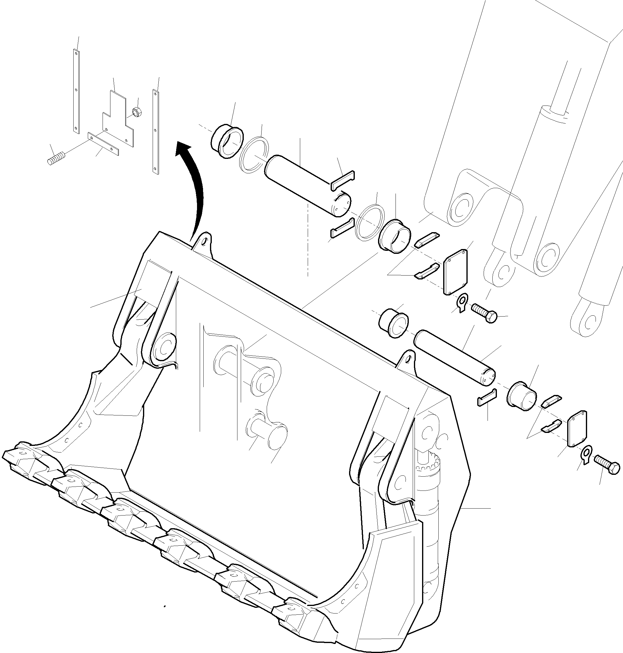 Komatsu parts book diagram for PC8000-6 S/N 12082: BULLCLAM BUCKET 42,0 CBM WITH LIP