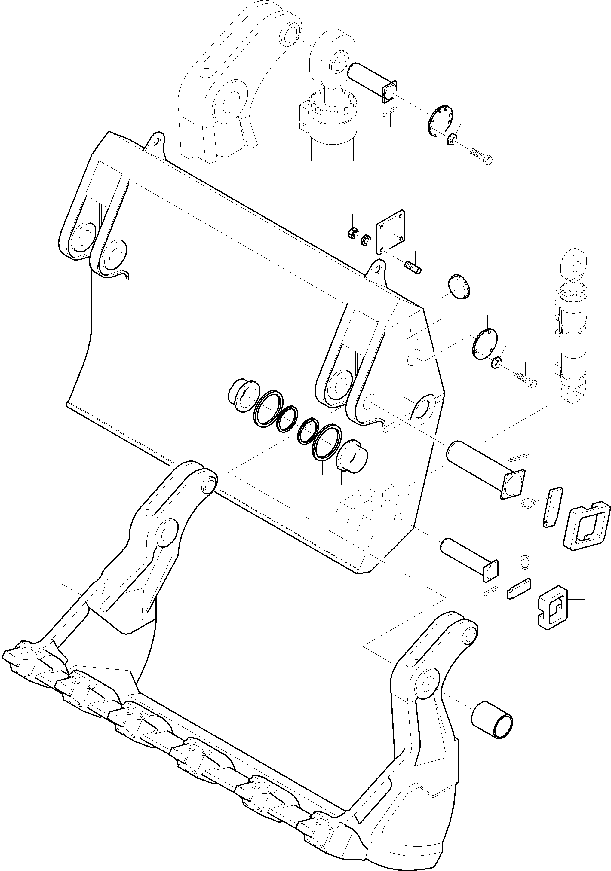 Komatsu parts book diagram for PC8000-6 S/N 12082: BULLCLAM BUCKET 42,0 CBM WITH LIP