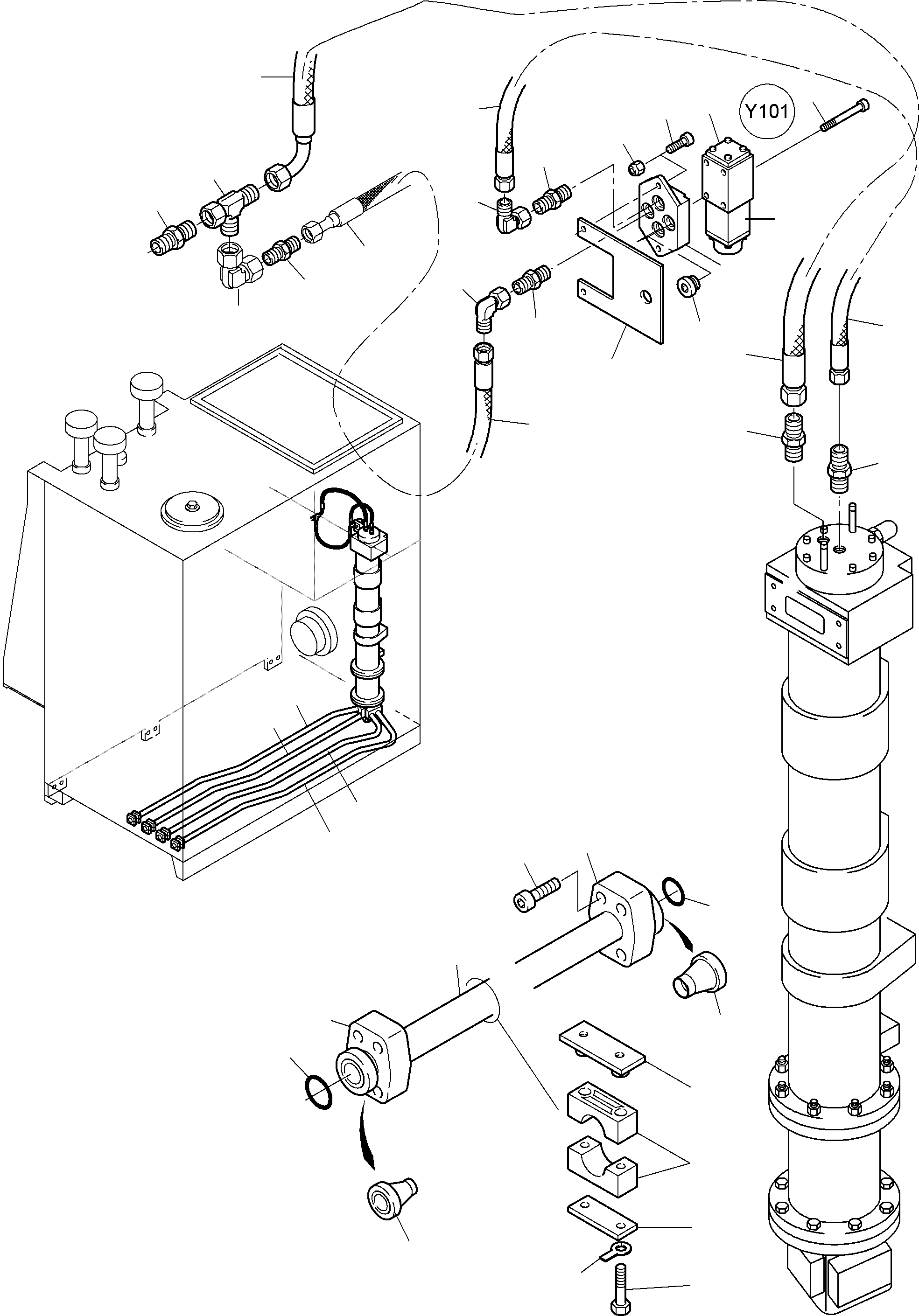 Komatsu parts book diagram for PC8000-6 S/N 12082: PIPING - MAIN OIL TANK