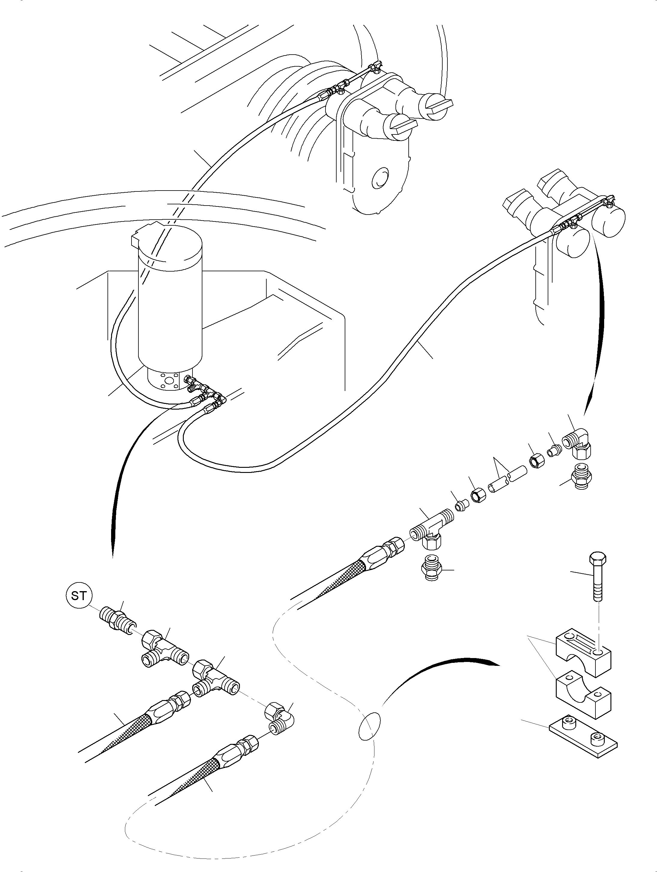 Komatsu parts book diagram for PC8000-6 S/N 12082: DRIVE GEAR BOX - BRAKE CONTROL