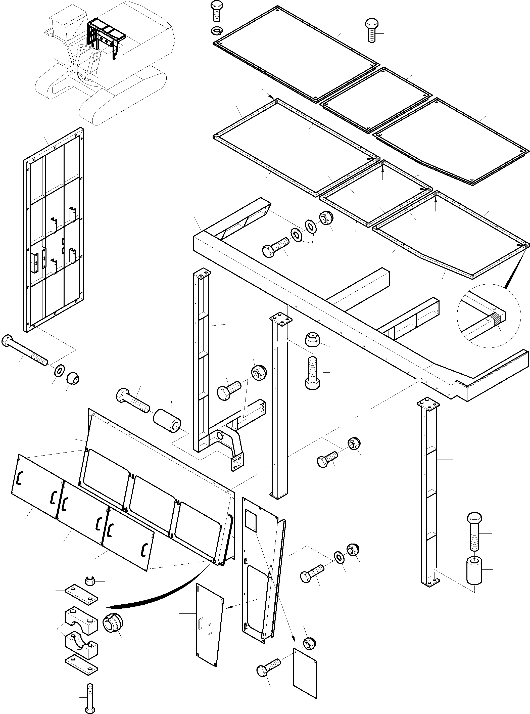 Komatsu parts book diagram for PC8000-6 S/N 12082: COVER, FRONT