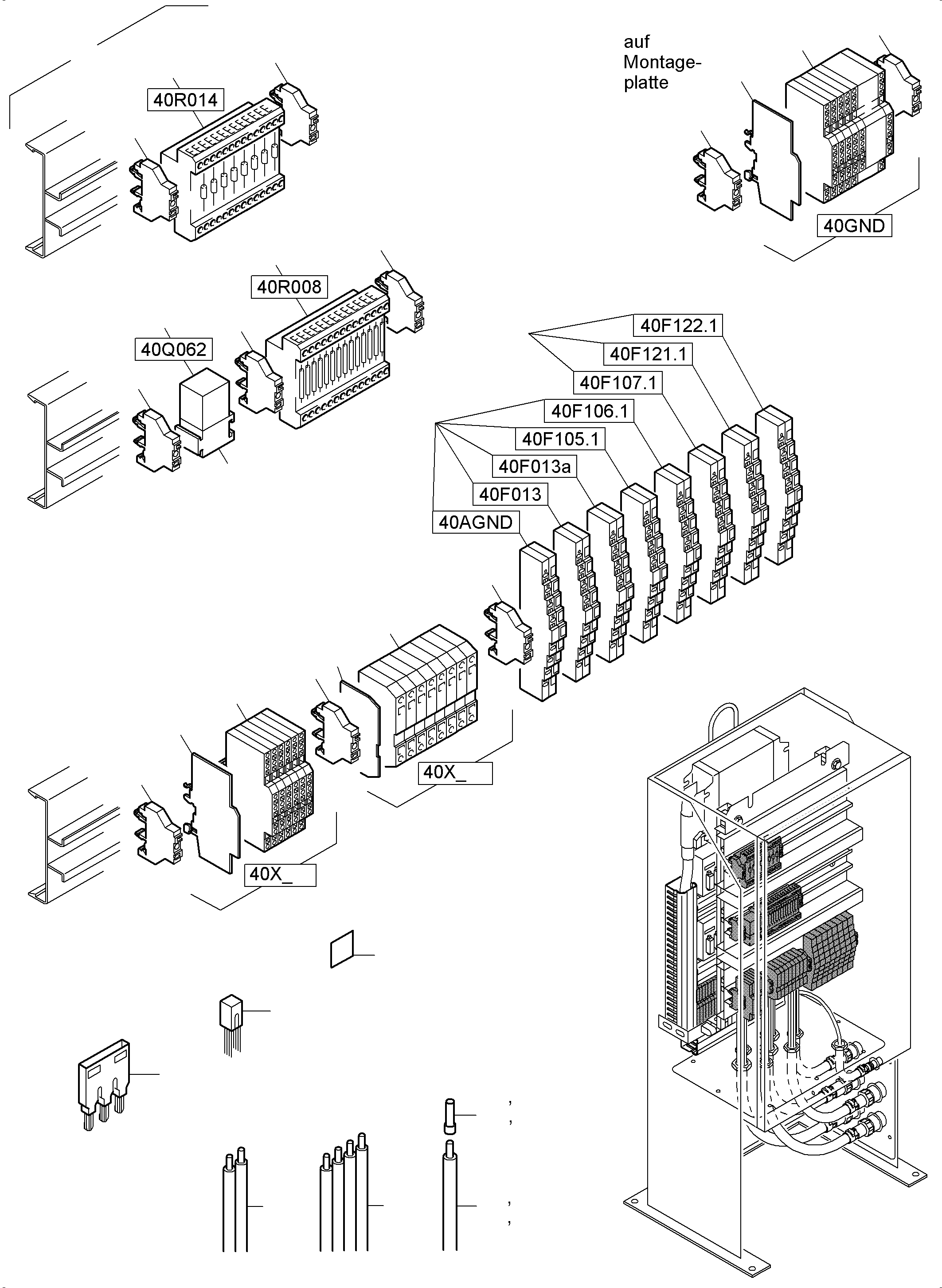 Komatsu parts book diagram for PC8000-6 S/N 12082: SWITCH CABINET ORT 40