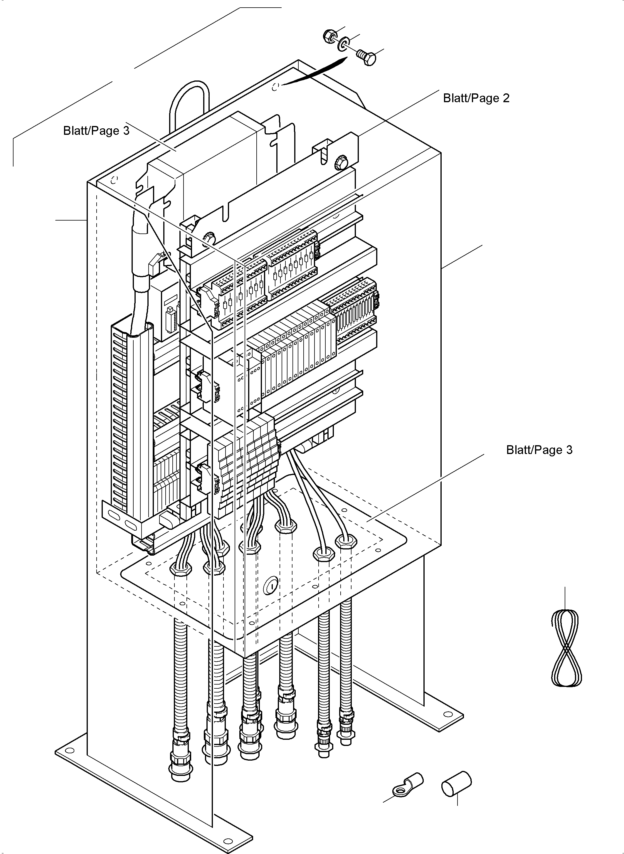 Komatsu parts book diagram for PC8000-6 S/N 12082: SWITCH CABINET ORT 56