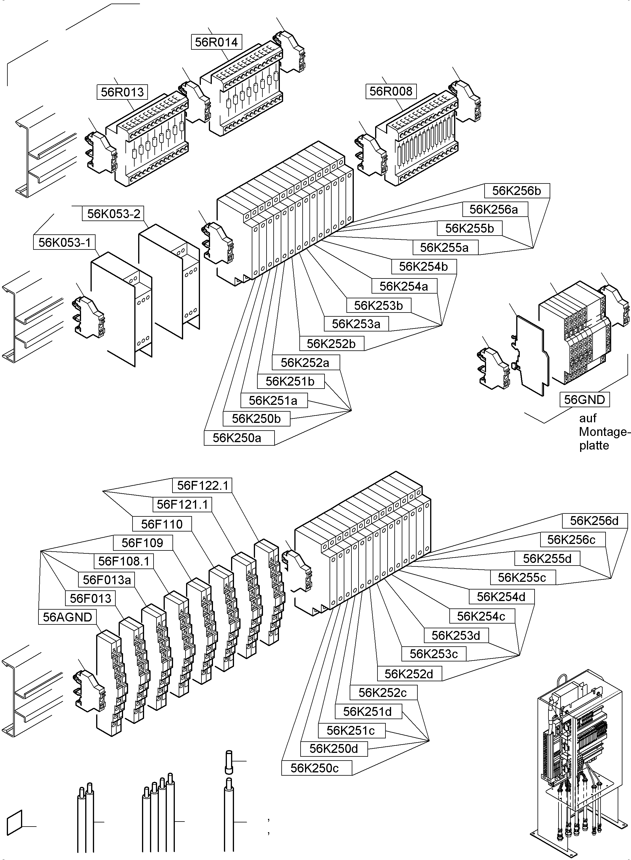 Komatsu parts book diagram for PC8000-6 S/N 12082: SWITCH CABINET ORT 56