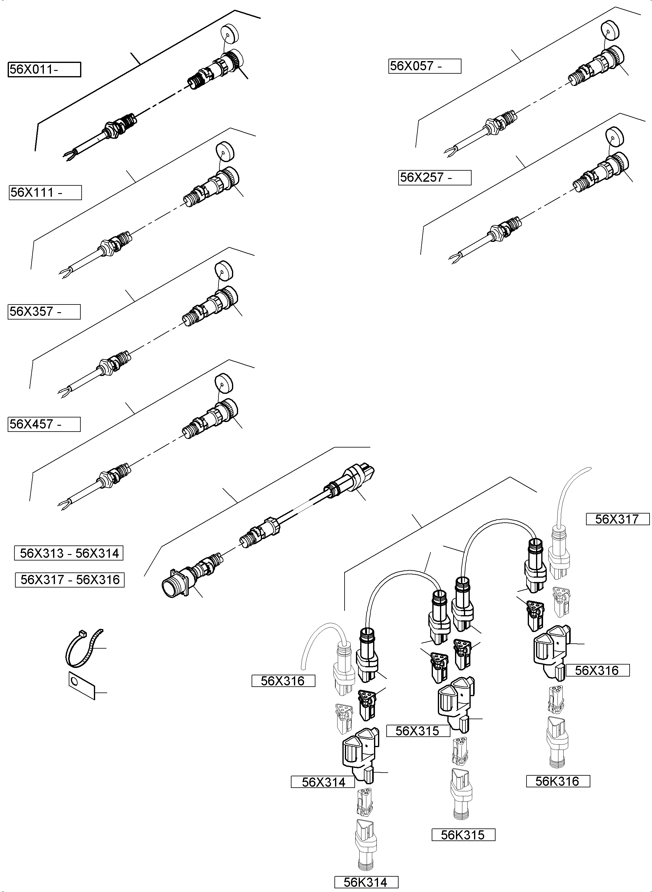 Komatsu parts book diagram for PC8000-6 S/N 12082: SWITCH CABINET ORT 56