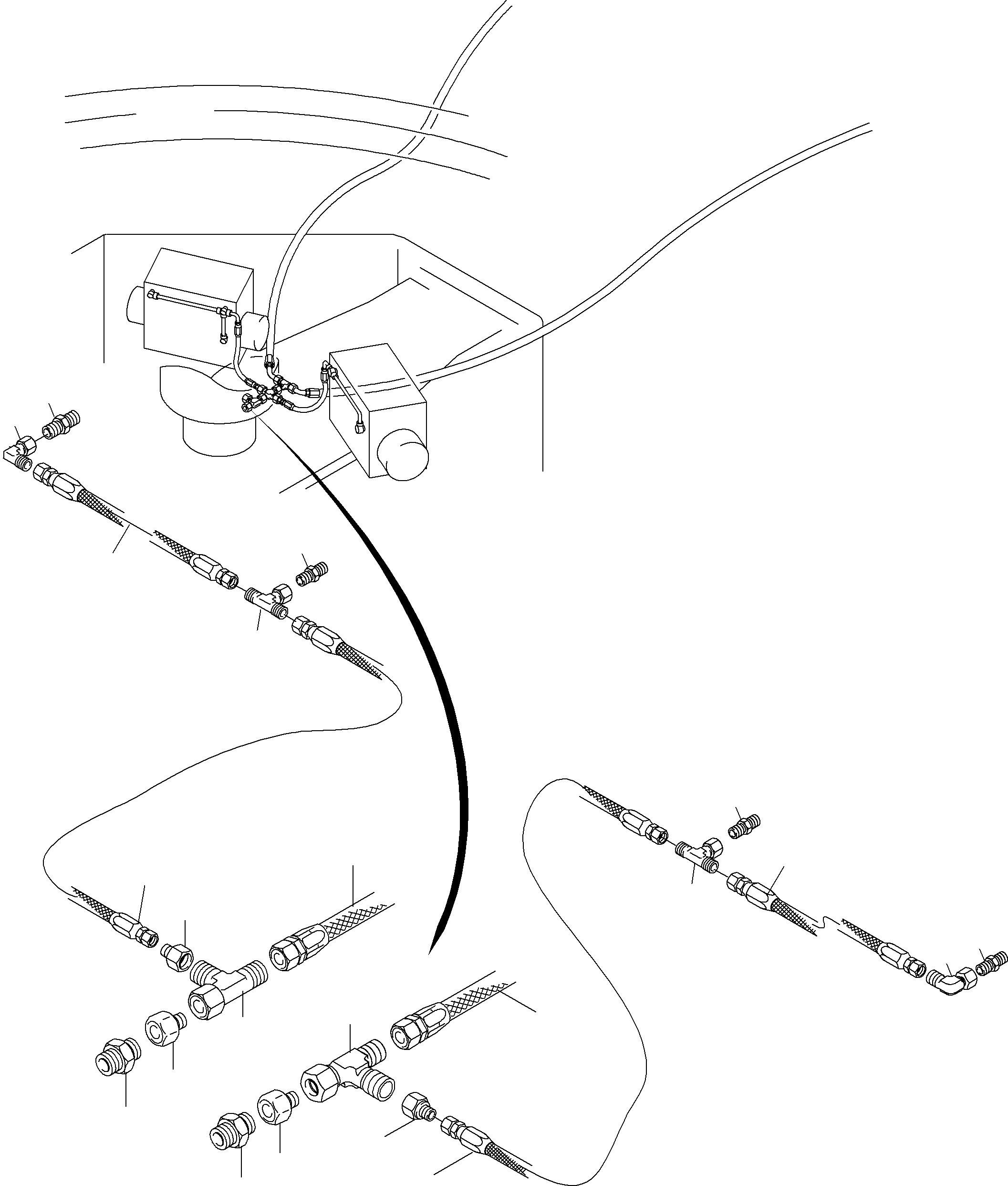Komatsu parts book diagram for PC8000-6 S/N 12082: DRIVE MOTOR - LEAKAGE LINES