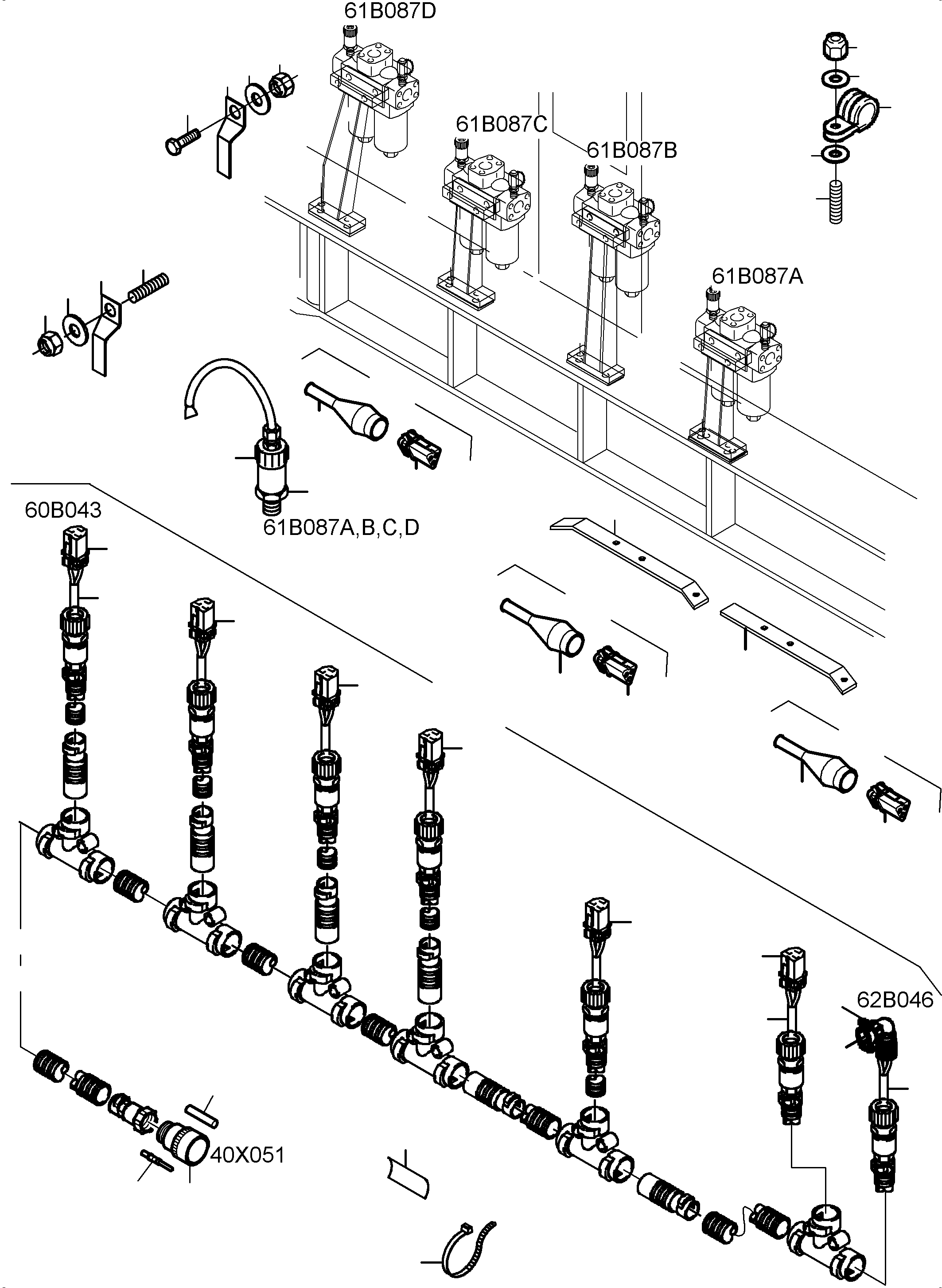 Komatsu parts book diagram for PC8000-6 S/N 12082: CABLES -  H.P.-FILTER