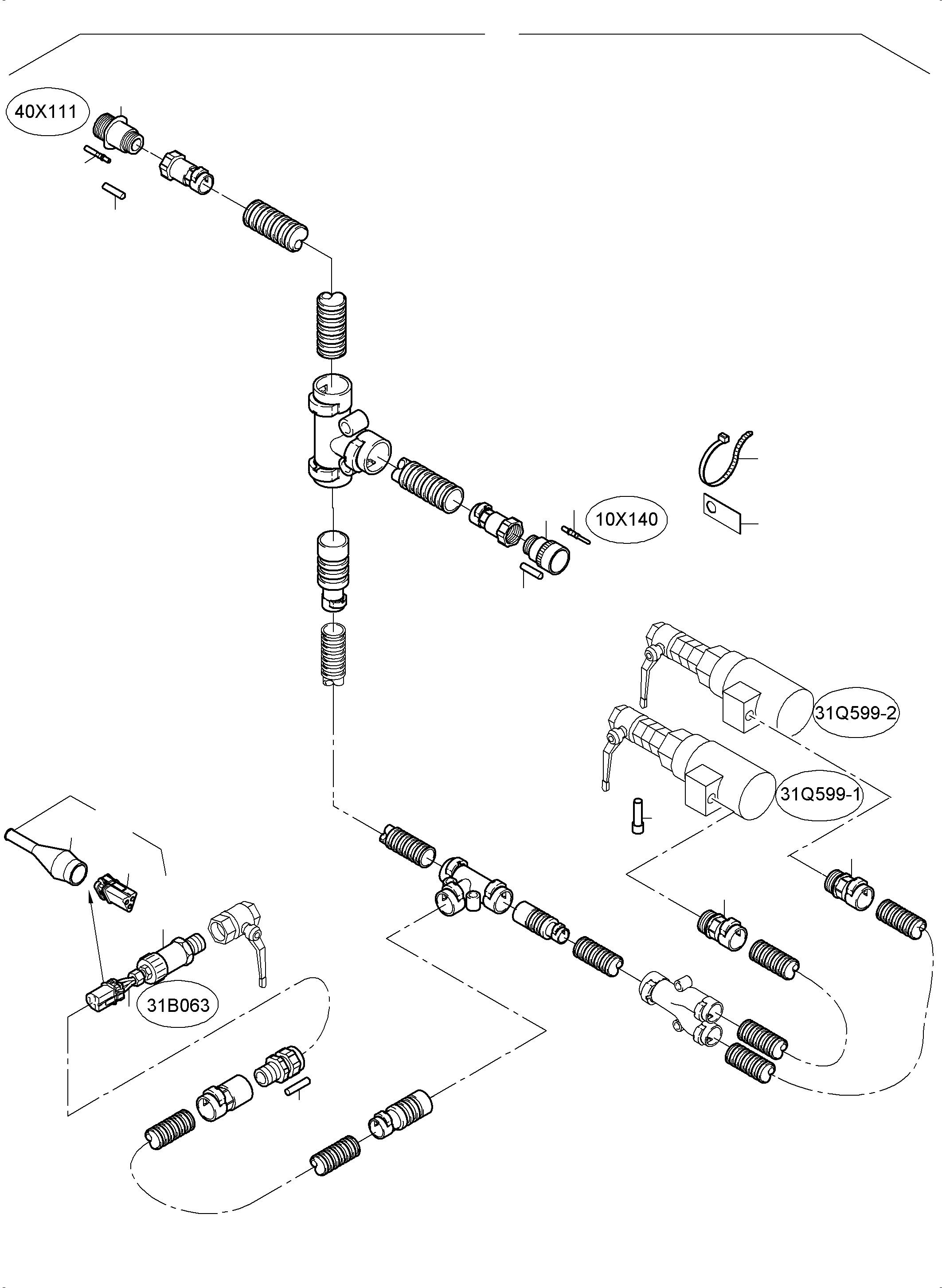 Komatsu parts book diagram for PC8000-6 S/N 12082: CABLES - TANK SENSOR
