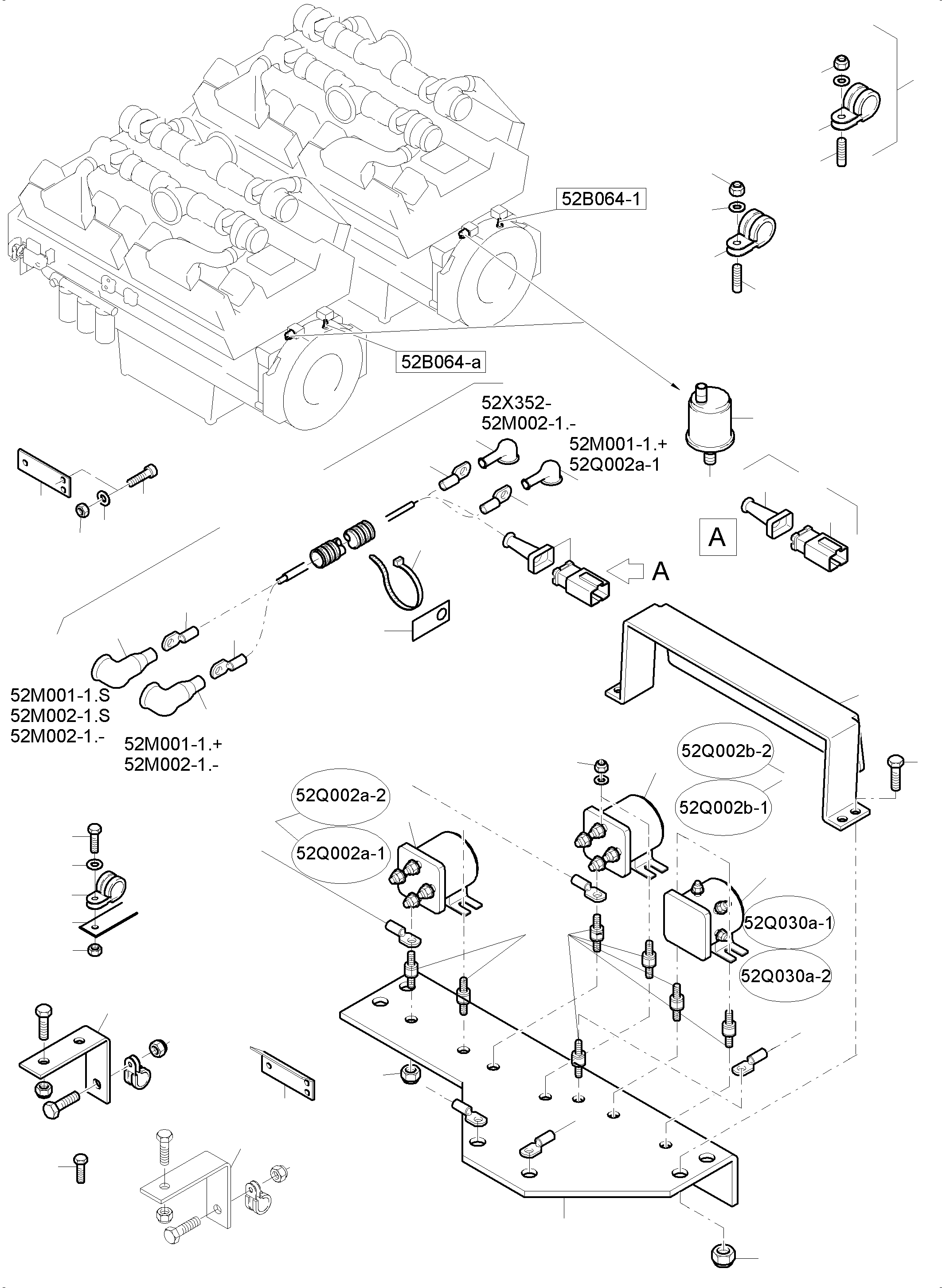 Komatsu parts book diagram for PC8000-6 S/N 12082: CABLES - MOTOR